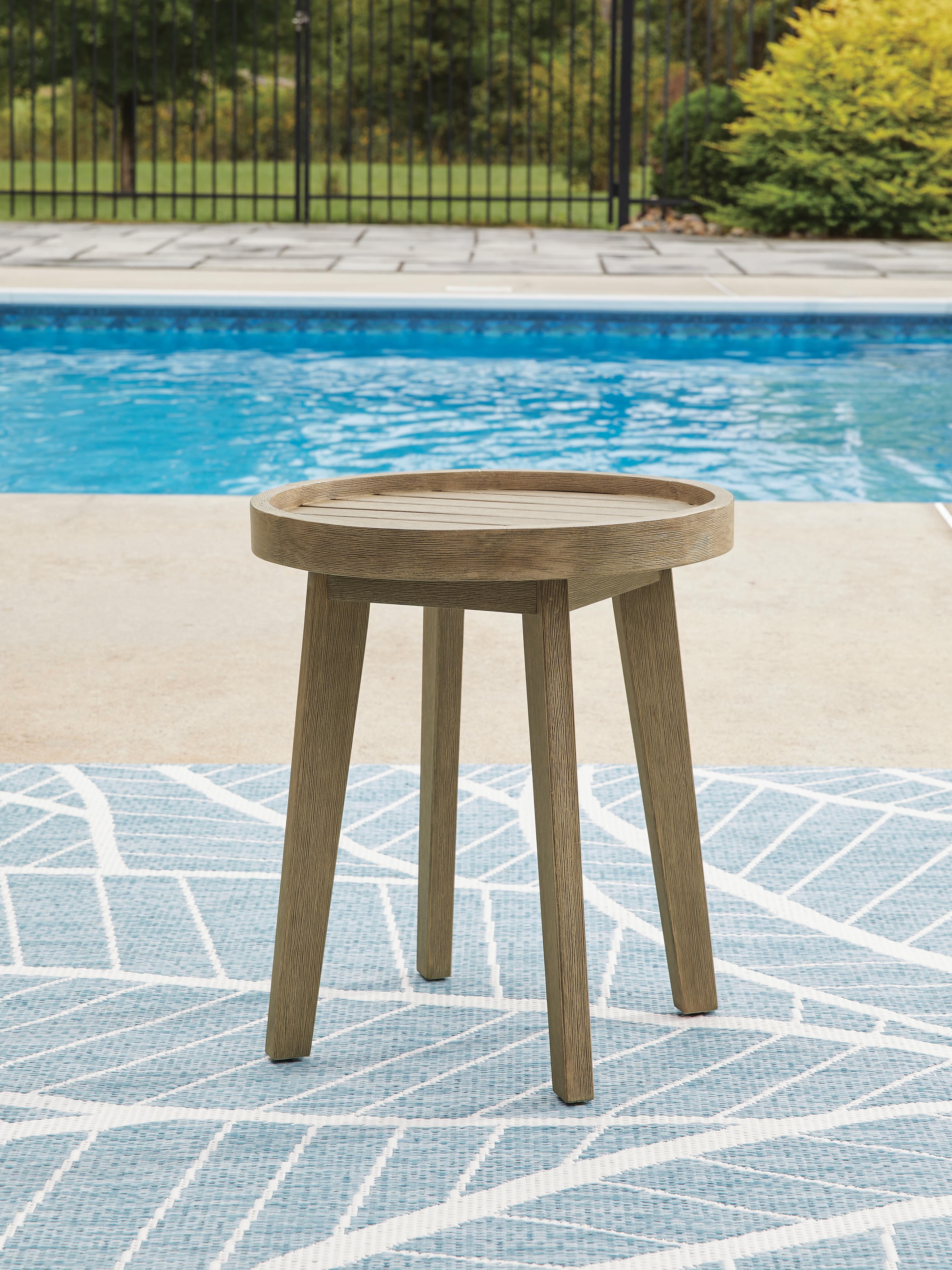 Bradstreet Bay Outdoor End Table — Brown/Beige — view 2