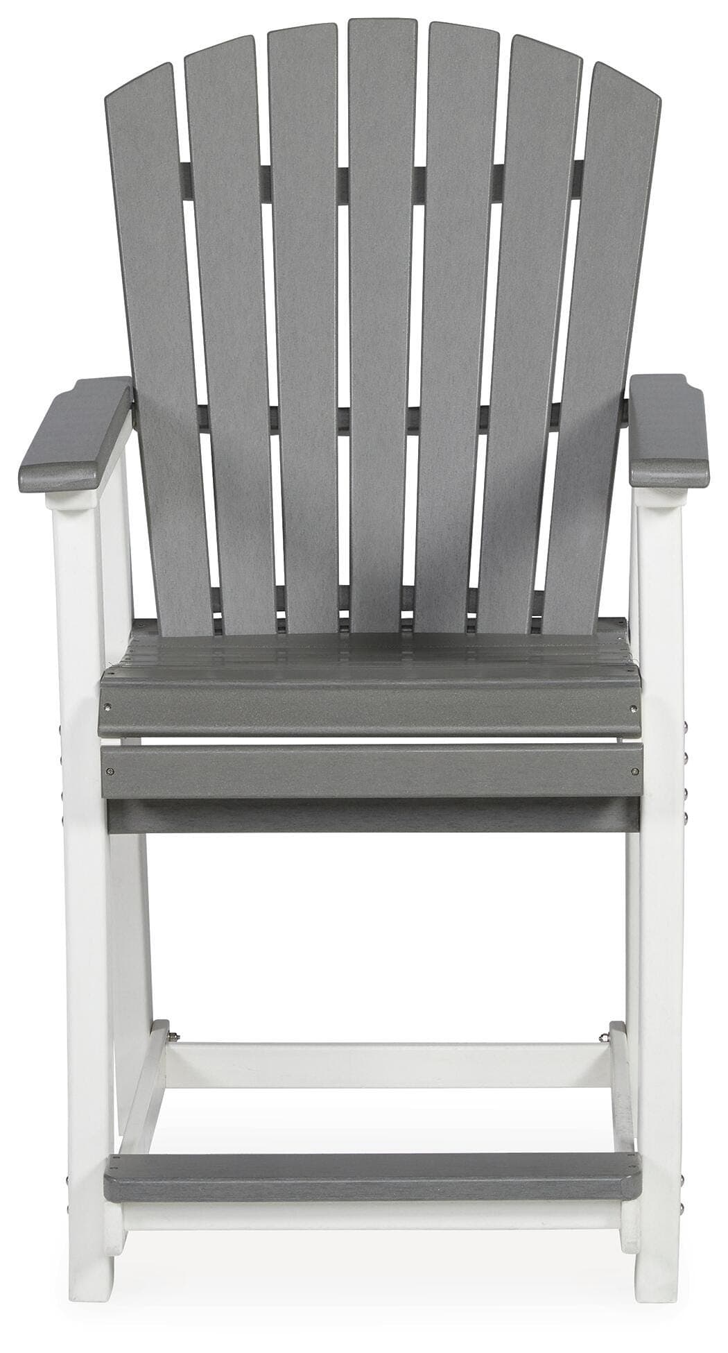 Transville Outdoor Counter Height Bar Stool (Set of 2) — White & Black/Gray — view 4