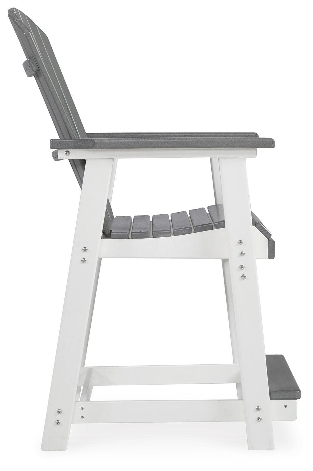 Transville Outdoor Counter Height Bar Stool (Set of 2) — White & Black/Gray — view 5