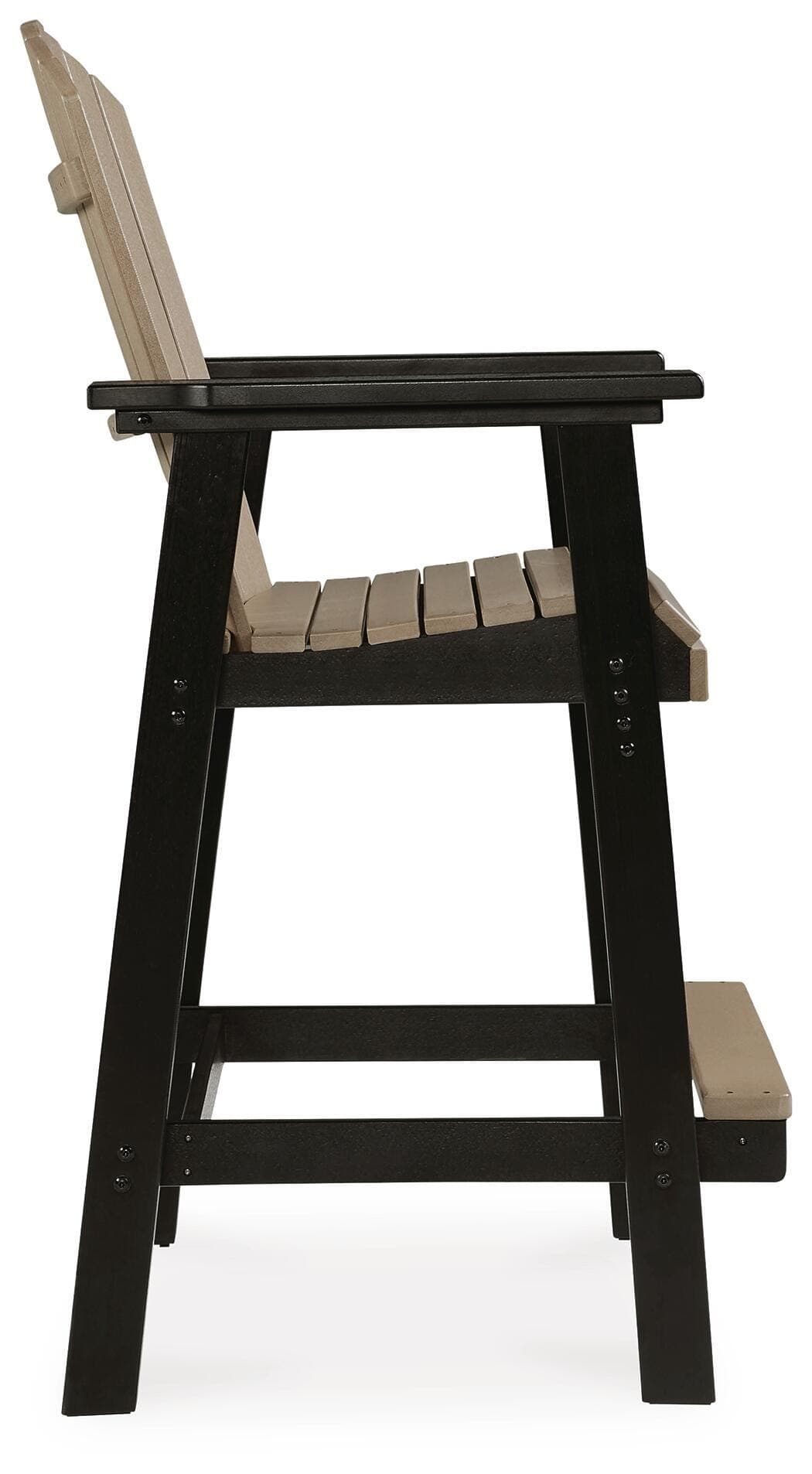 Fairen Trail Barstool (Set of 2) — Black/Gray & Brown/Beige — view 6