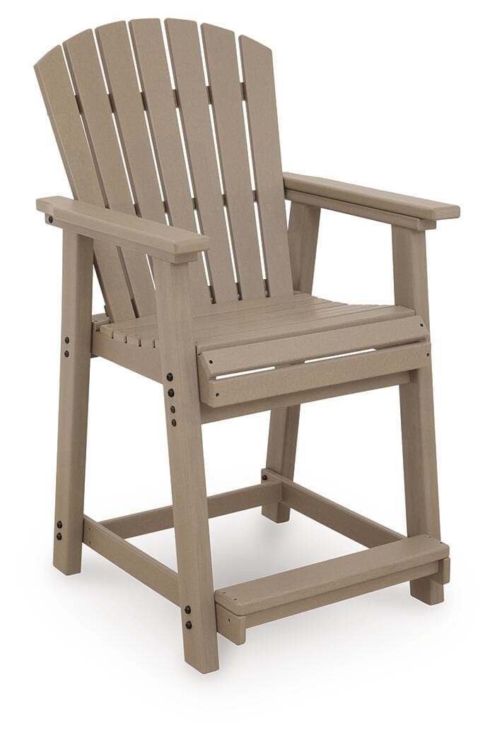 Sandy Dune Outdoor Counter Height Bar Stool (Set of 2) — Medium Brown — view 3