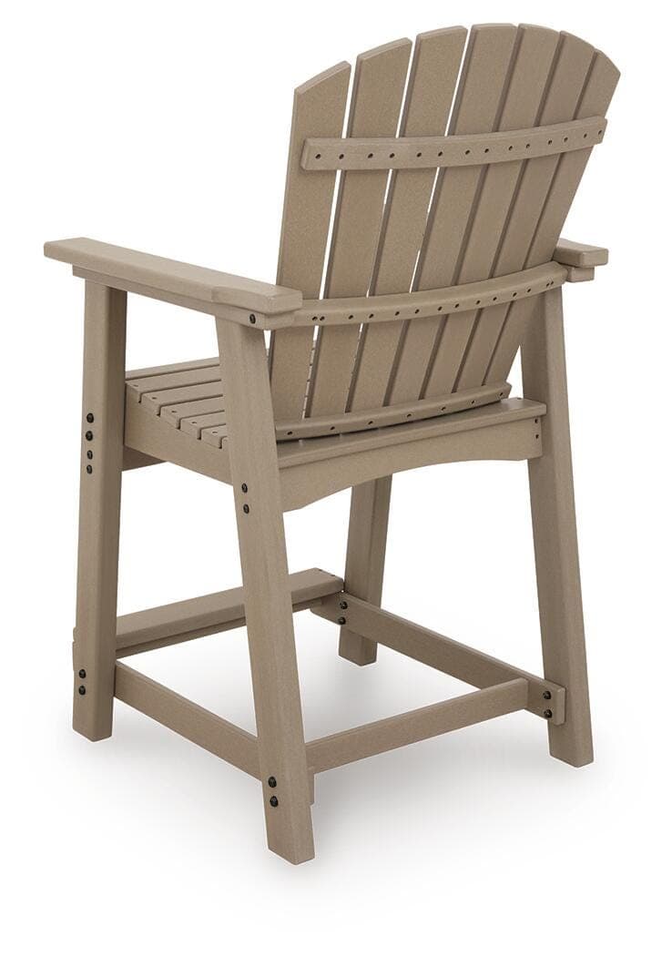 Sandy Dune Outdoor Counter Height Bar Stool (Set of 2) — Medium Brown — view 5