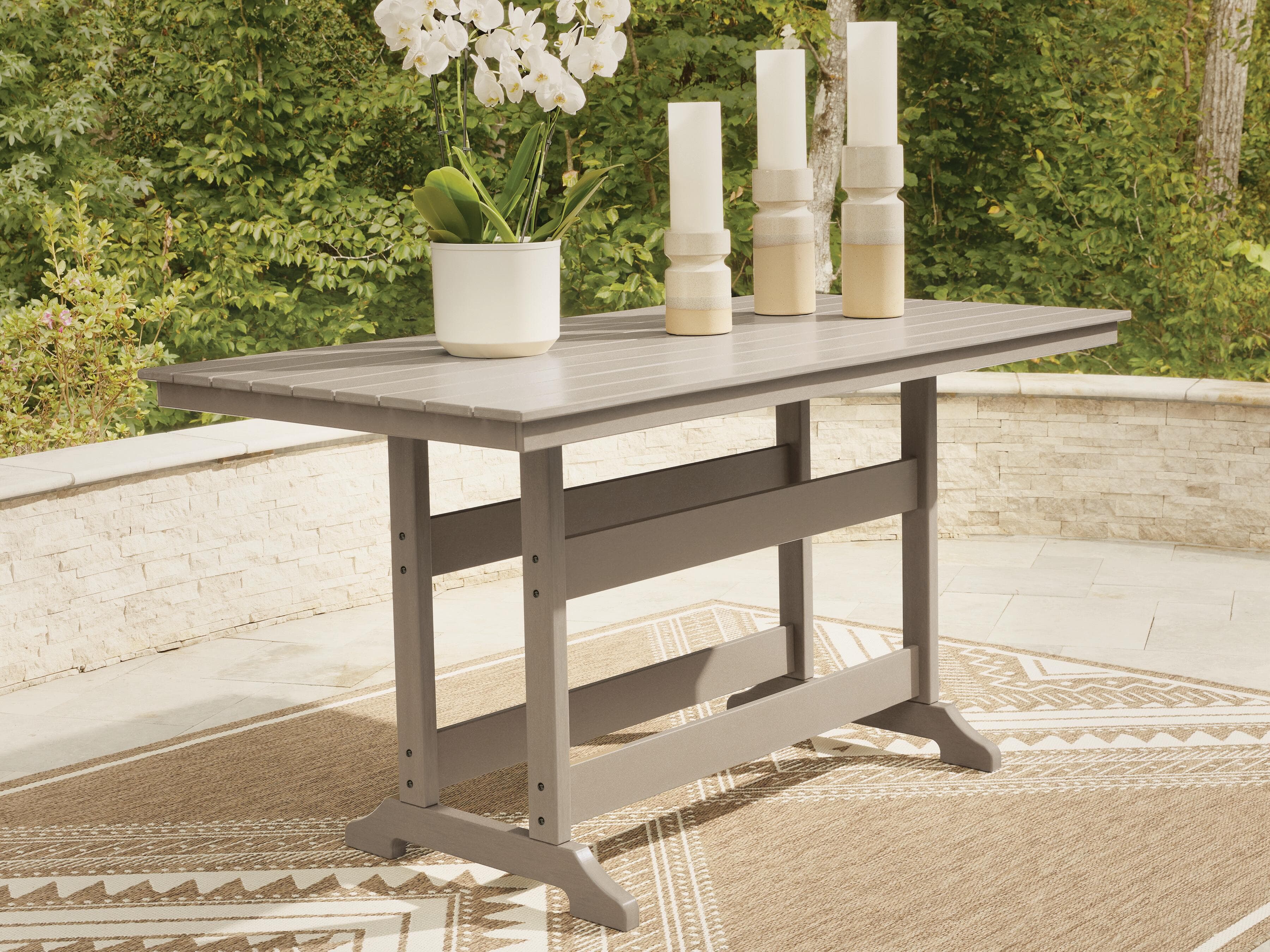 Sandy Dune Outdoor Counter Height Dining Table — Medium Brown — view 2