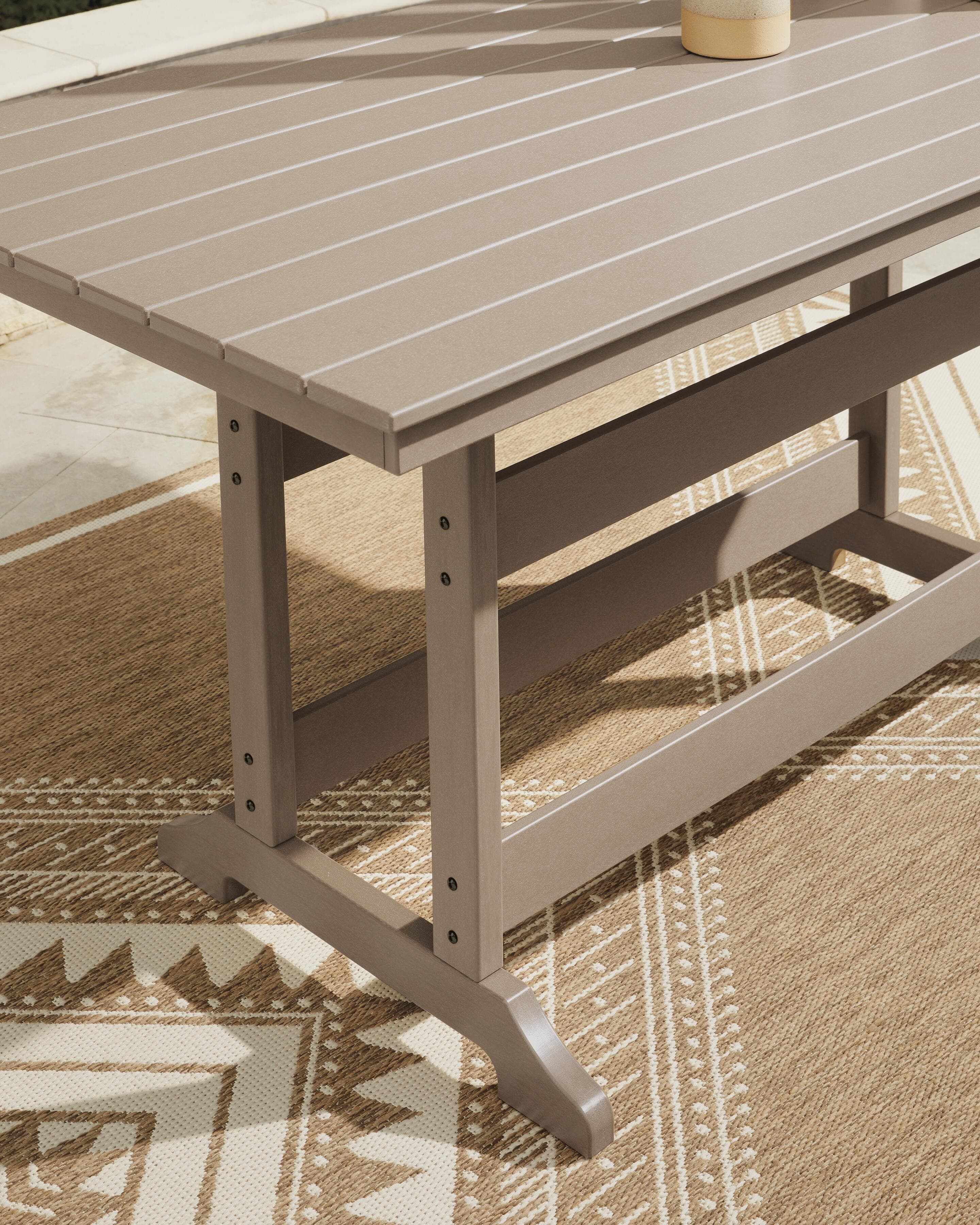 Sandy Dune Outdoor Counter Height Dining Table — Medium Brown — view 5