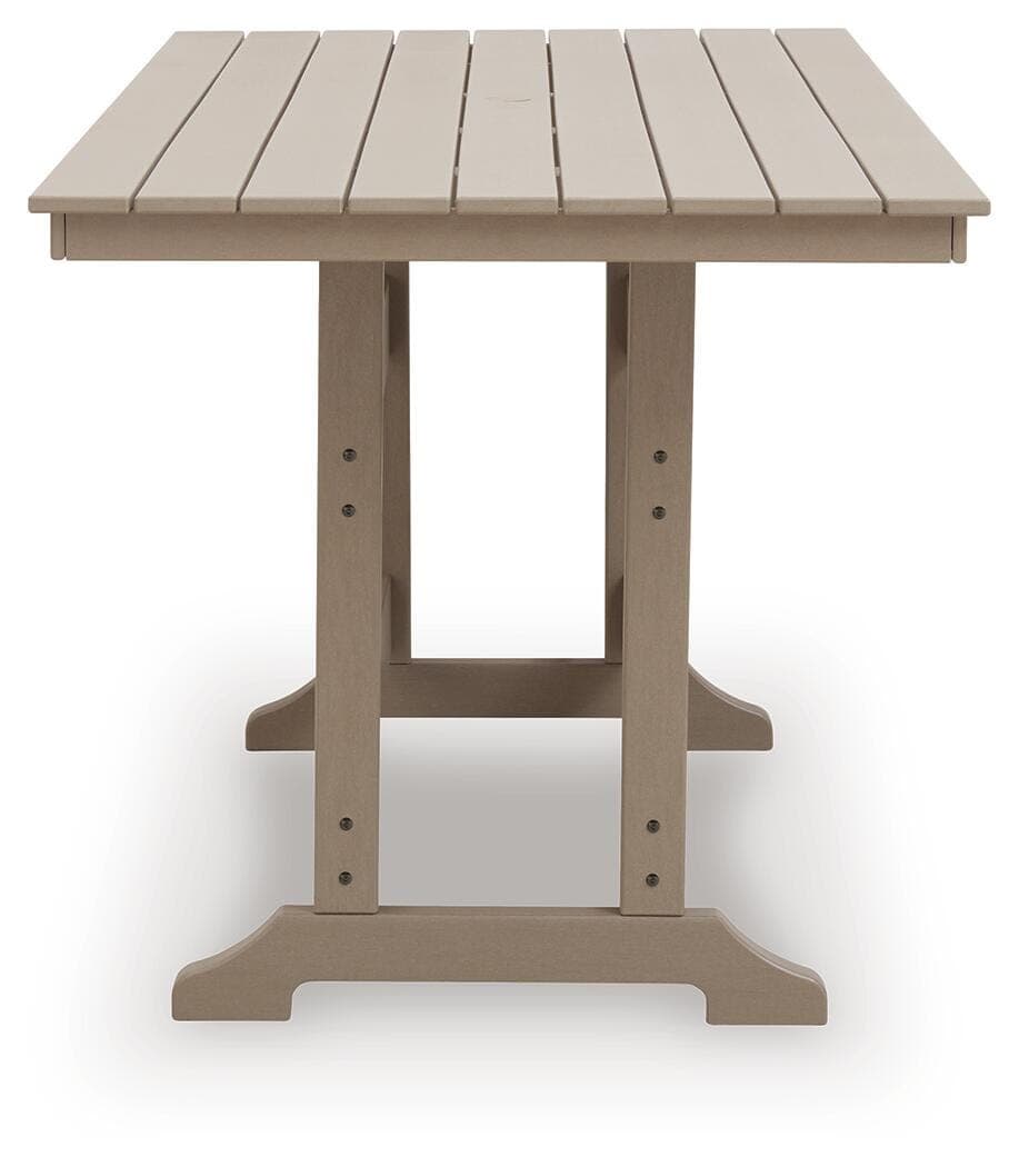 Sandy Dune Outdoor Counter Height Dining Table — Medium Brown — view 4