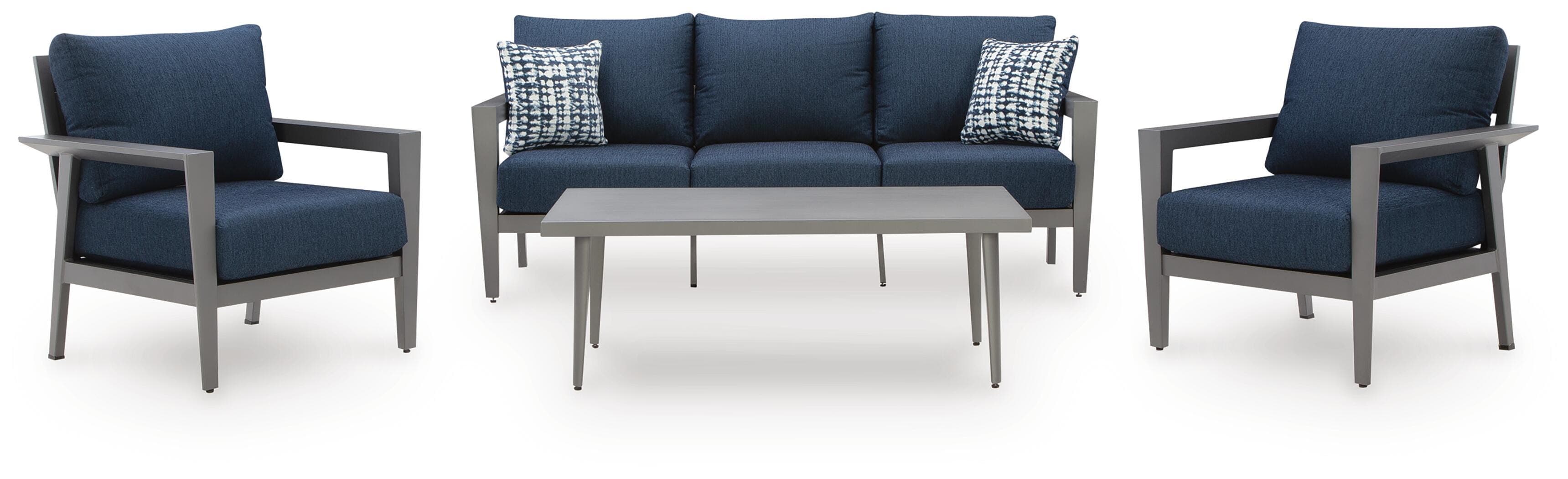 Gali Outdoor Sofa/Chairs/Table Set (Set of 4)