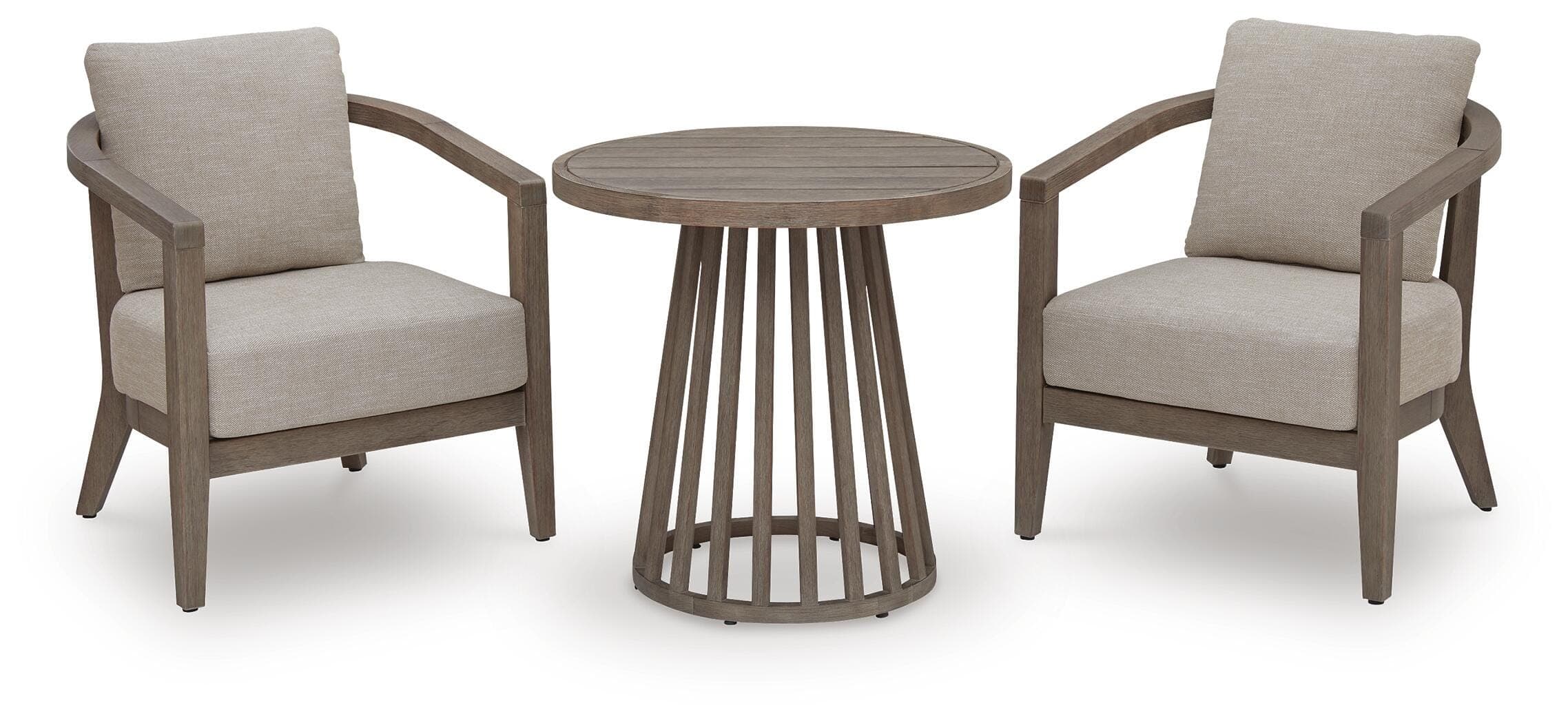 Sunset Lake Outdoor Chairs with Cushions/Table (Set of 3)