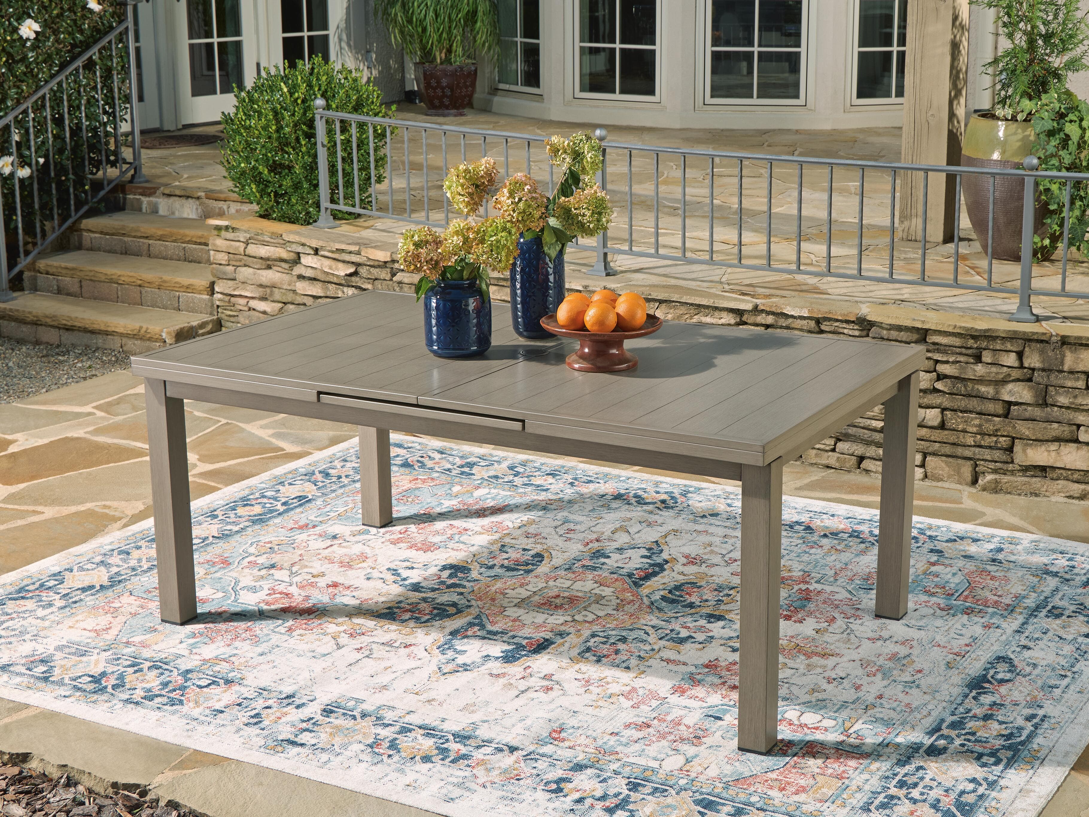 Beach Front Outdoor Dining Table — Brown/Beige — view 6
