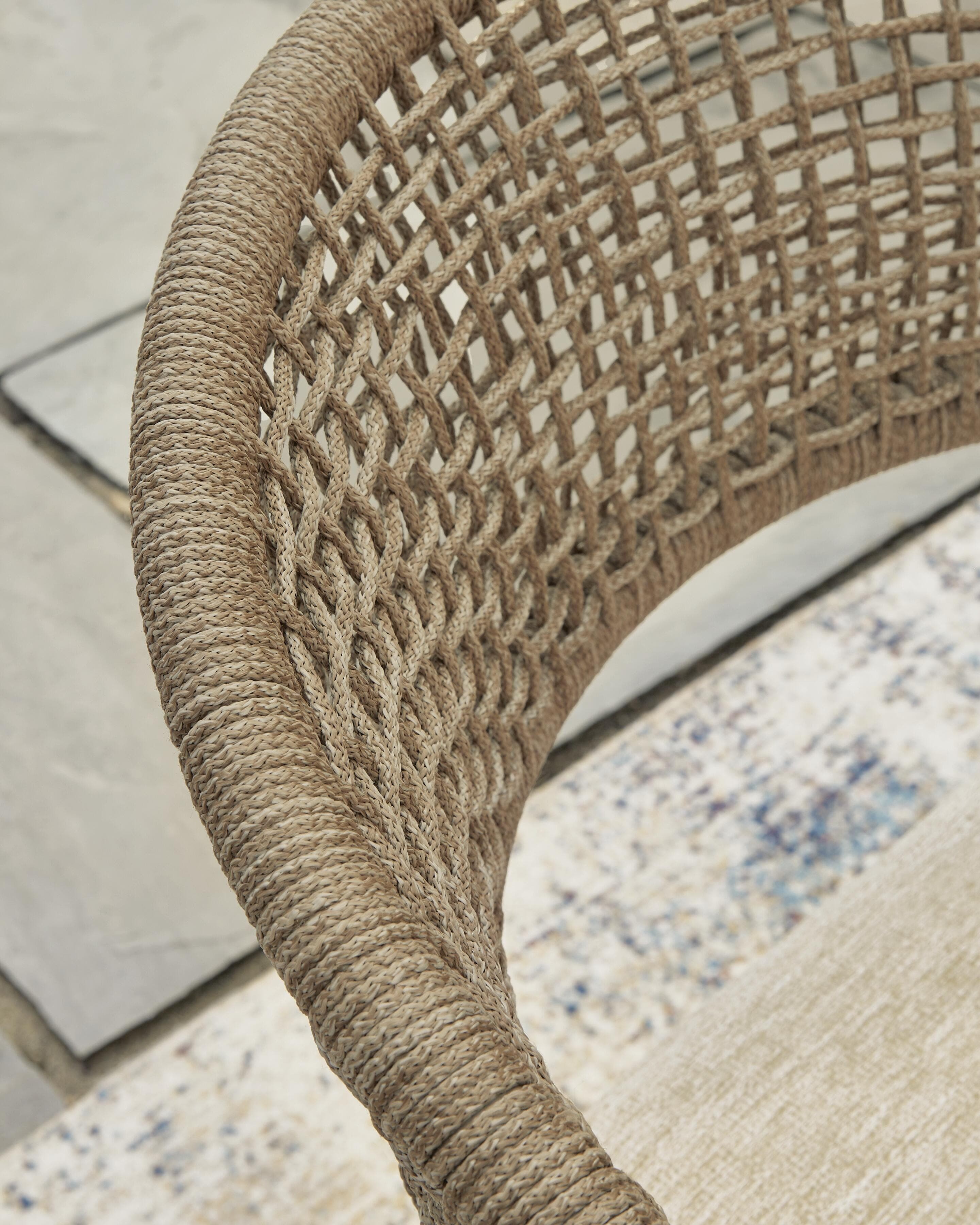Ocean Park Outdoor Arm Chair with Cushion (Set of 4) — Beige — view 6
