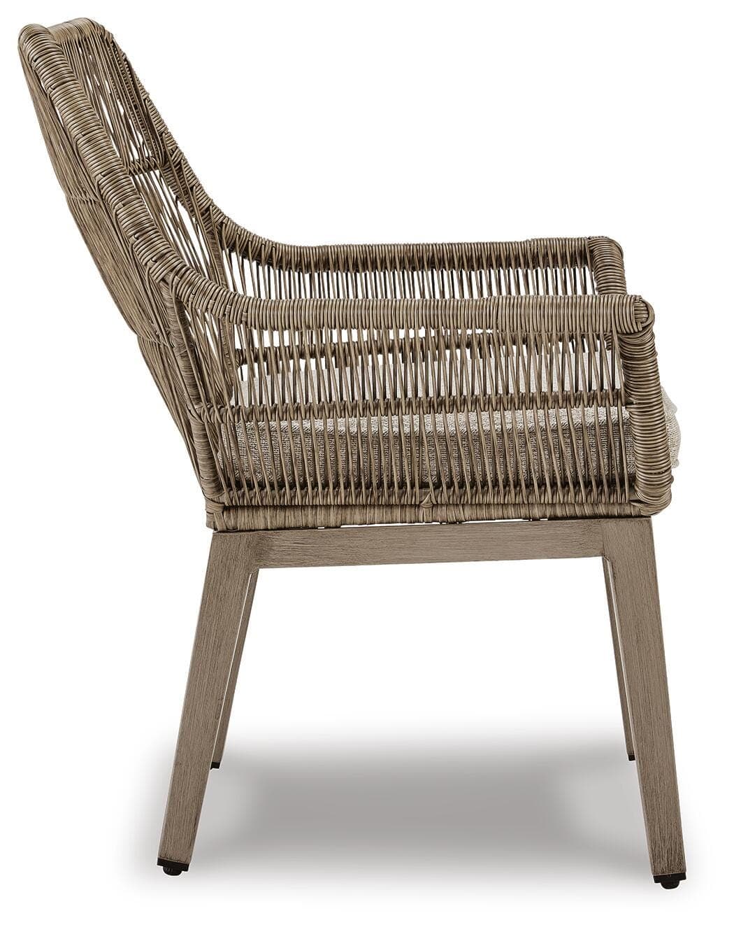 Beach Front Arm Chair with Cushion (Set of 2) — Brown/Beige — view 5