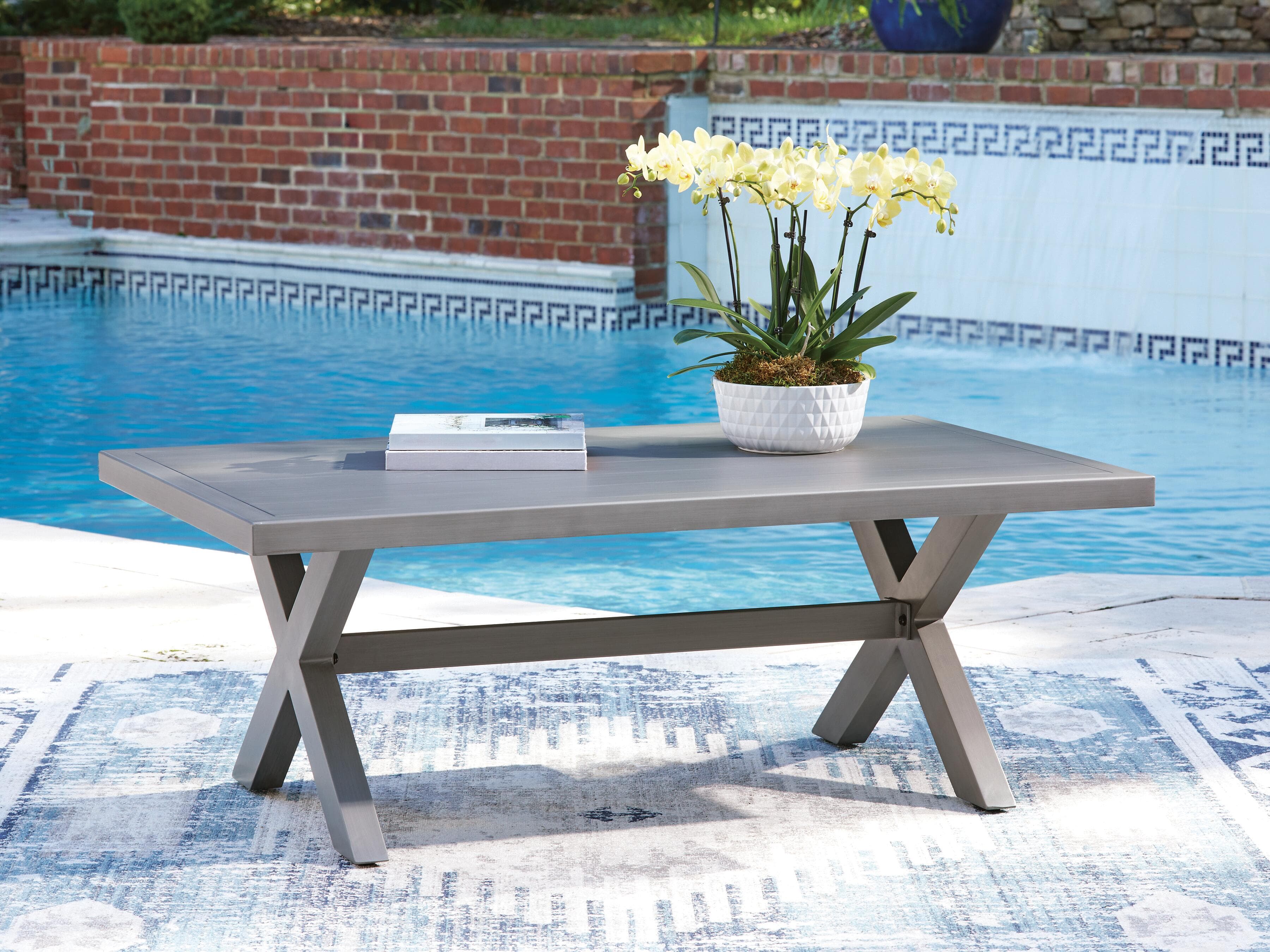 Dillon Beach Outdoor Coffee Table — Gray — view 2