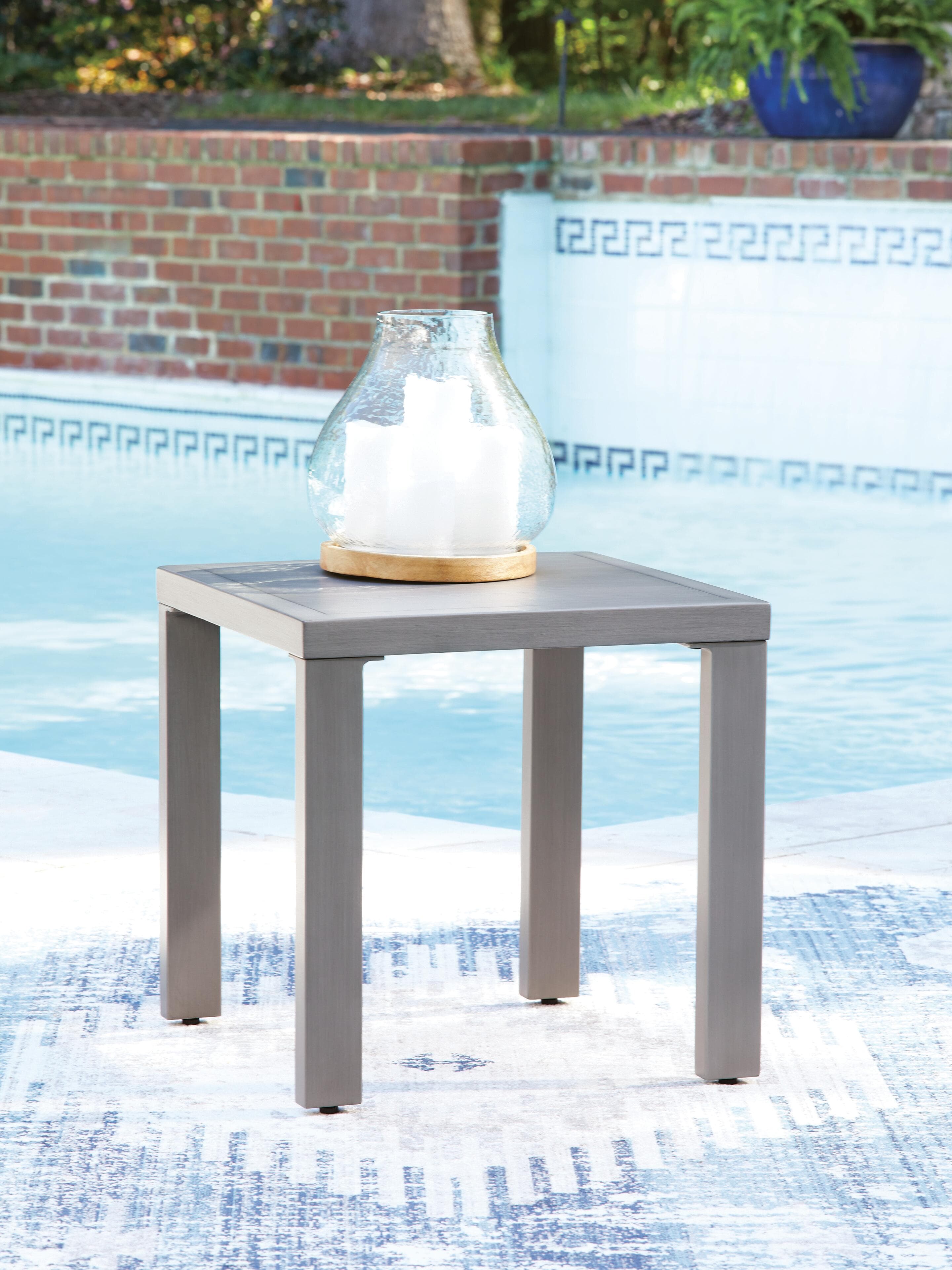 Dillon Beach Outdoor End Table — Gray — view 2