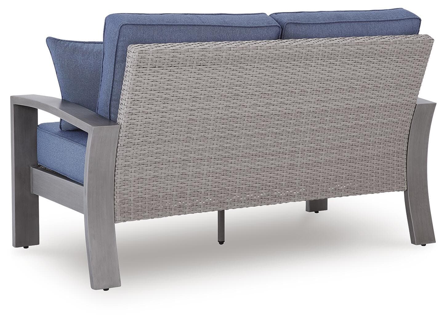 Dillon Beach Outdoor Loveseat with Cushion — Blue/Gray — view 4