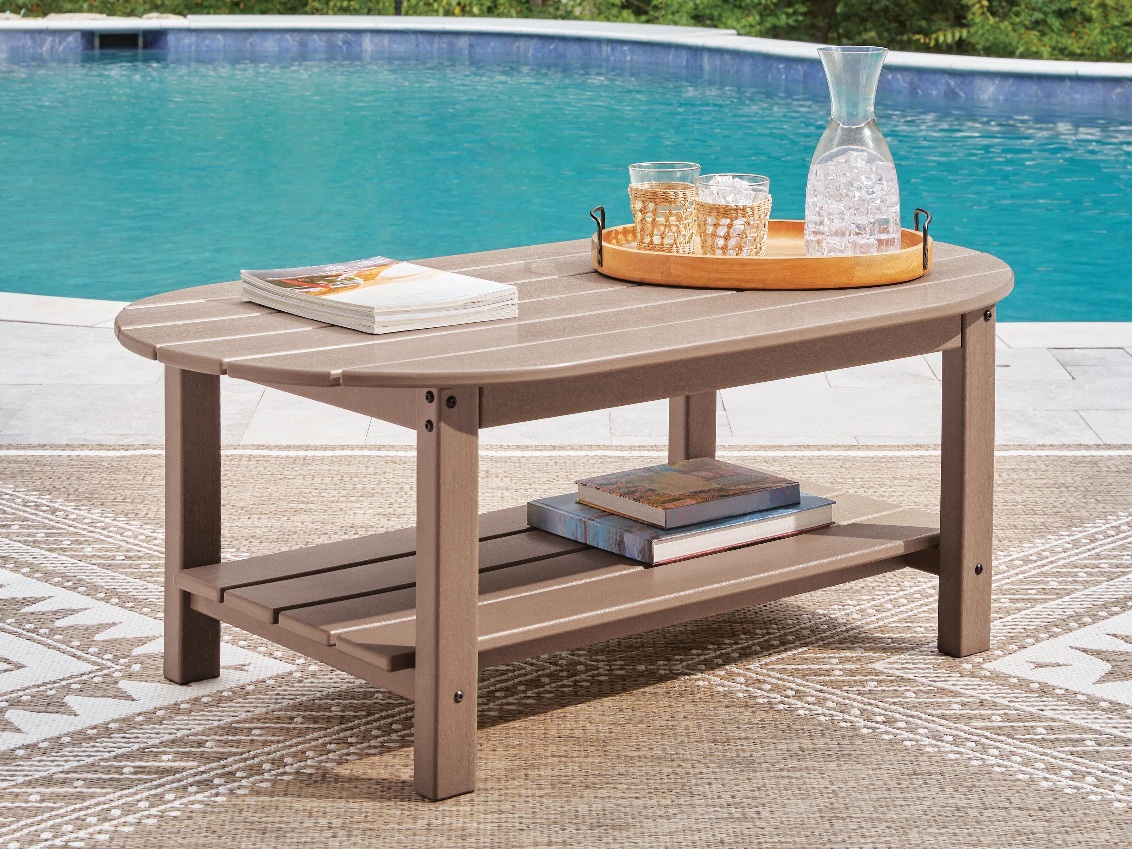 Cliffs Beach Outdoor Coffee Table — Driftwood — view 2