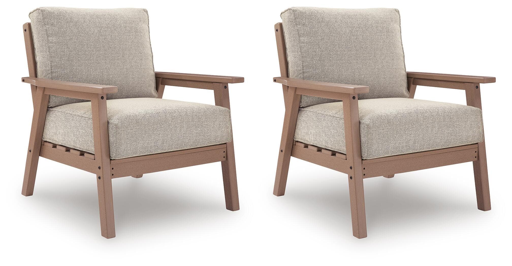 Cliffs Beach Outdoor Lounge Chair with Cushion (Set of 2)