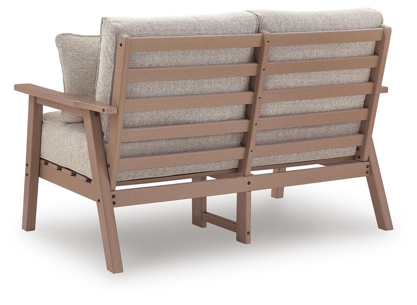 Cliffs Beach Outdoor Loveseat with Cushion — Driftwood — view 4