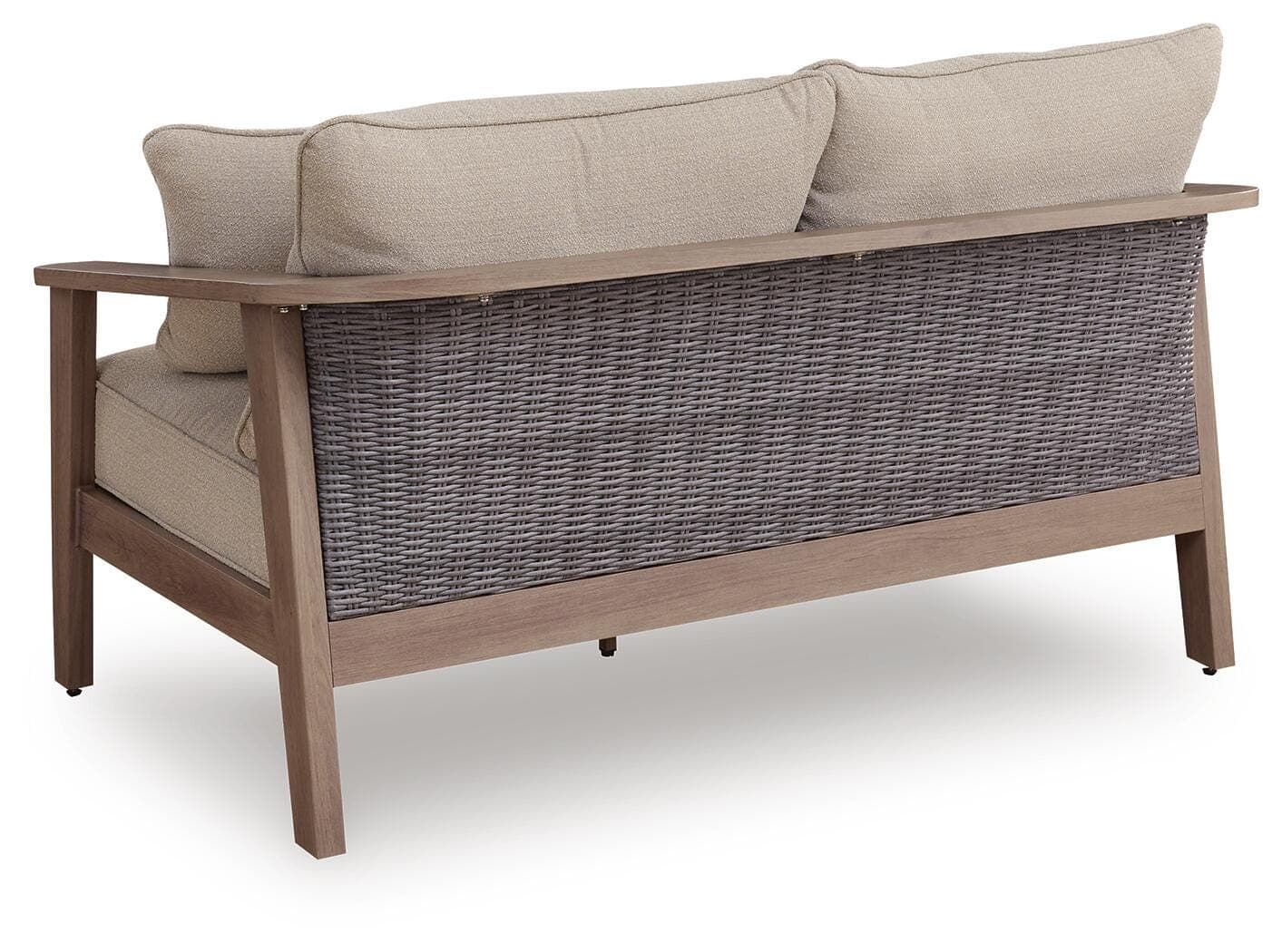 Francis Beach Outdoor Loveseat with Cushion — Natural/Gray — view 4