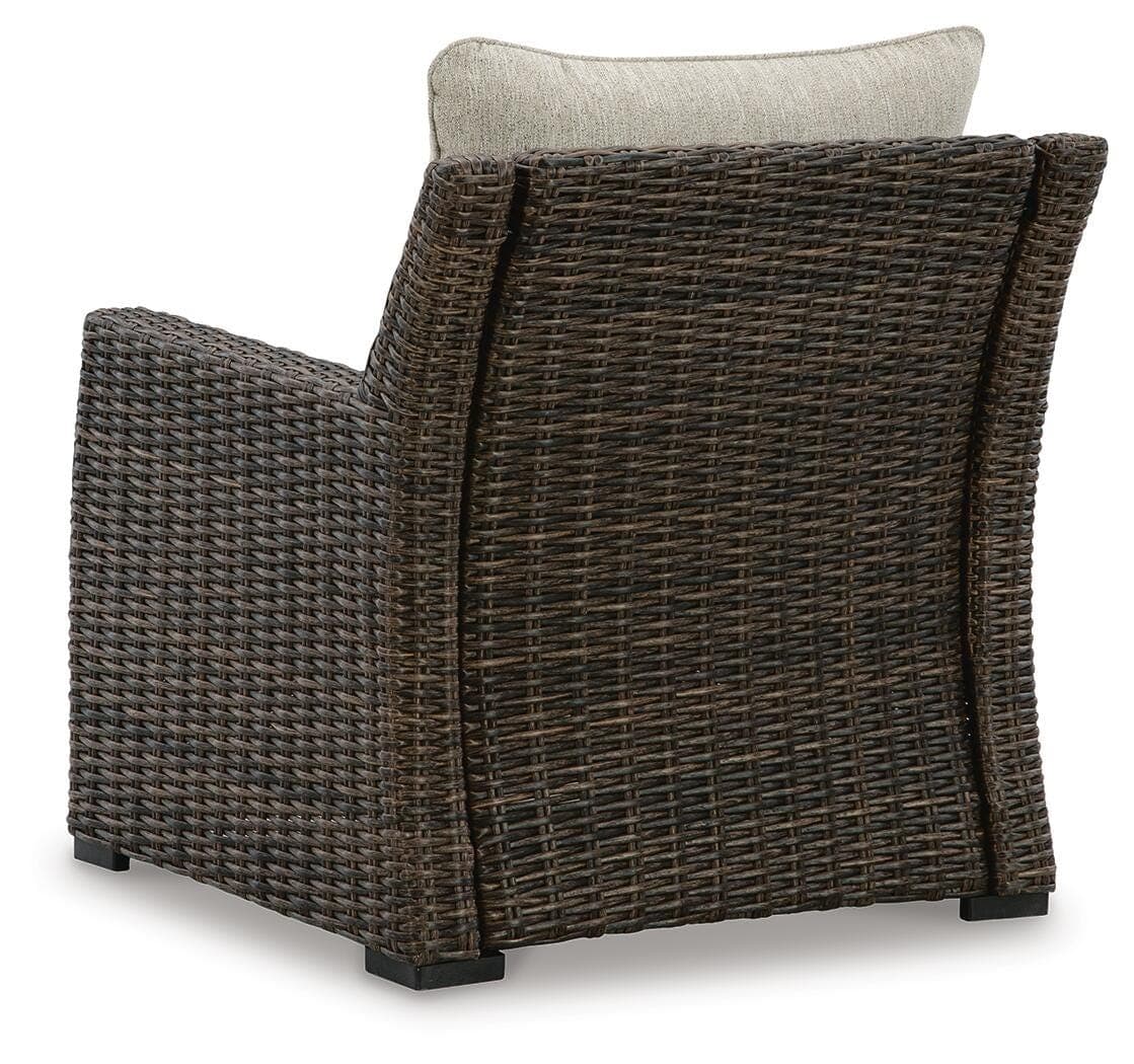Brook Ranch Outdoor Lounge Chair with Cushion — Brown/Beige — view 5