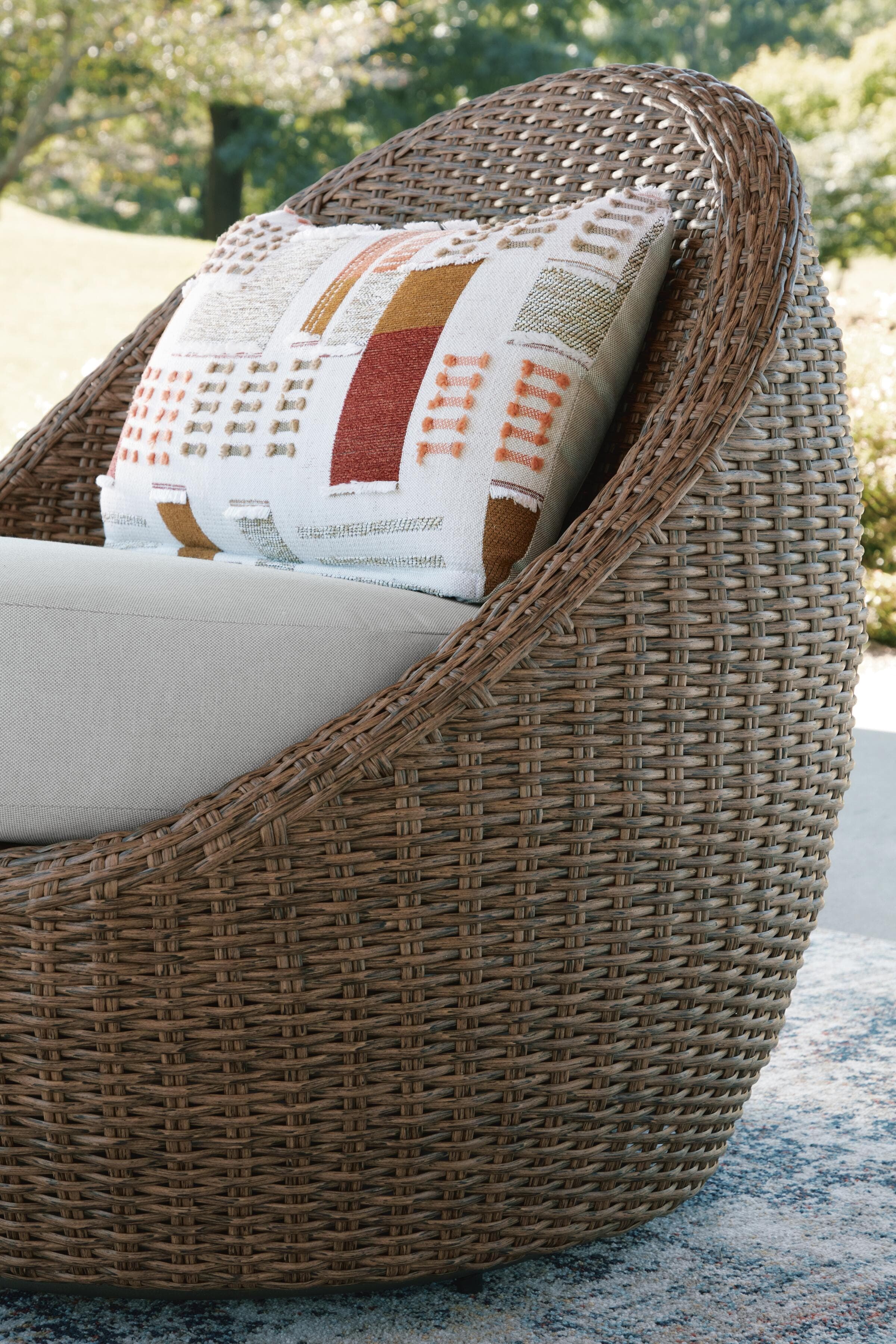 Cardiff Beach Outdoor Loveseat/2 Swivel Chairs (Set of 3) — Beige — view 5