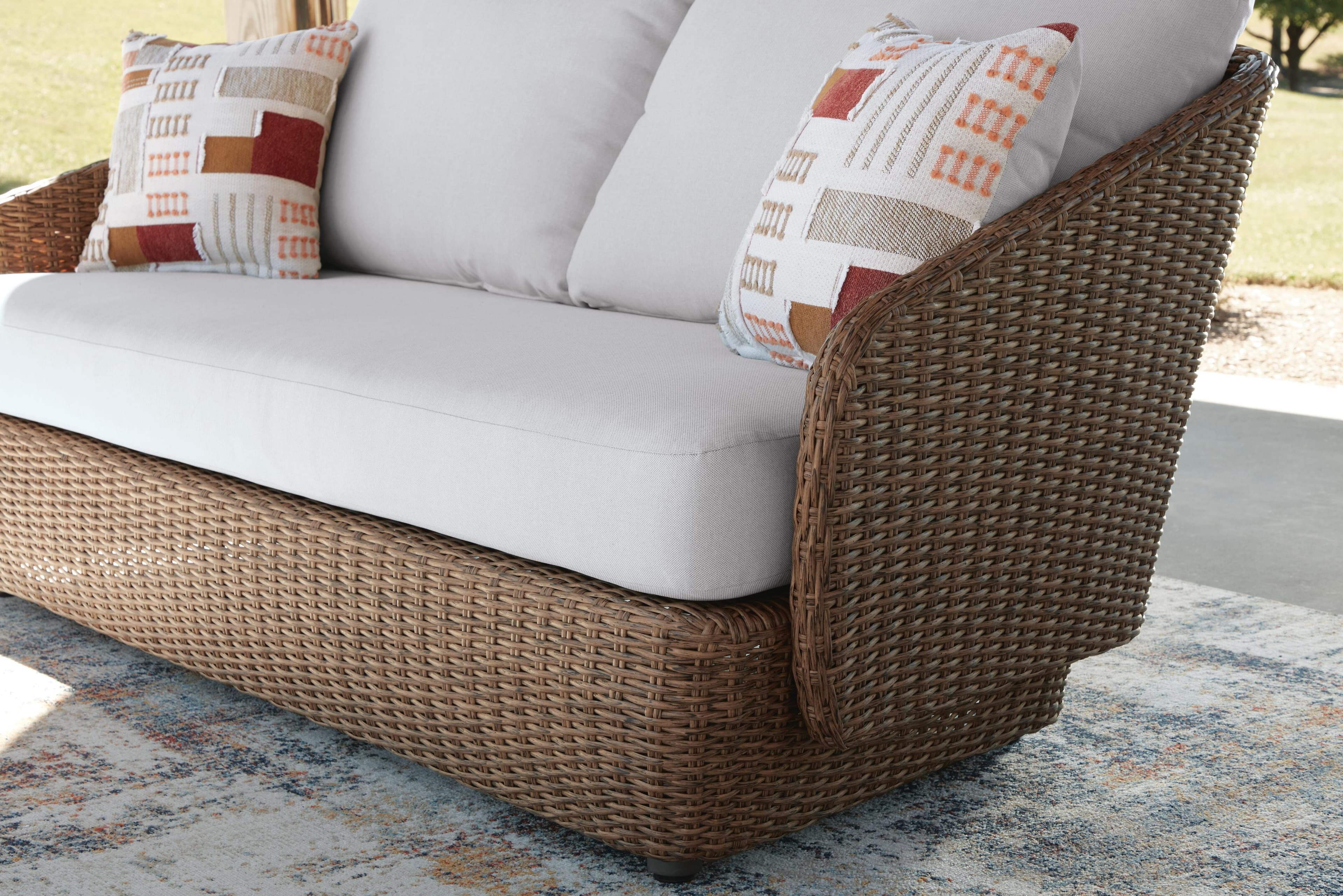 Cardiff Beach Outdoor Loveseat/2 Swivel Chairs (Set of 3) — Beige — view 6