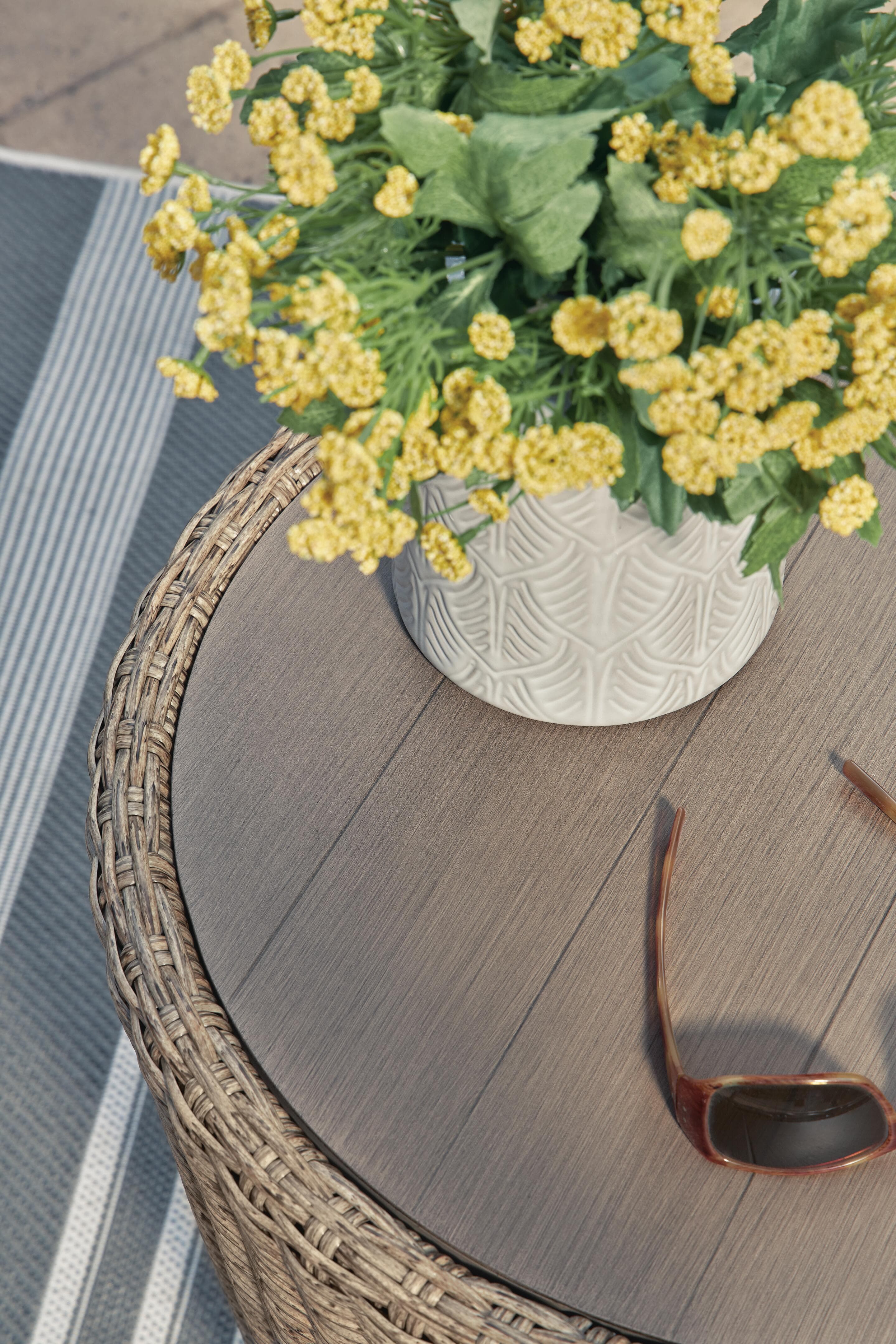Danson Outdoor End Table — Brown/Beige — view 4