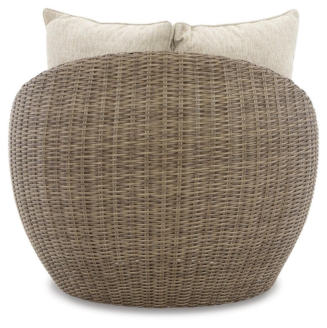 Danson Swivel Lounge with Cushion (Set of 2) — Brown/Beige — view 6