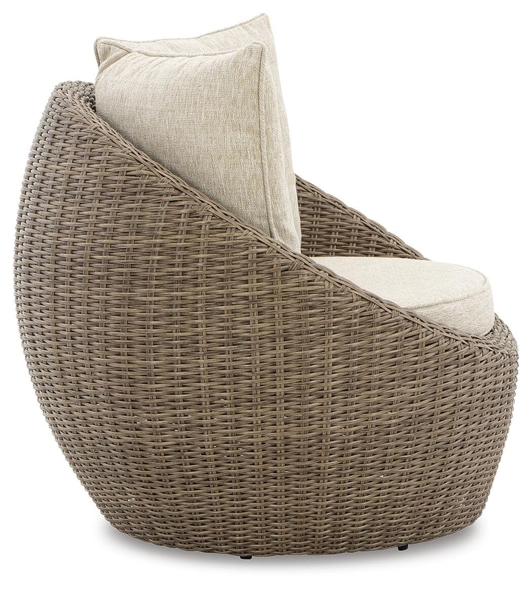 Danson Swivel Lounge with Cushion (Set of 2) — Brown/Beige — view 5