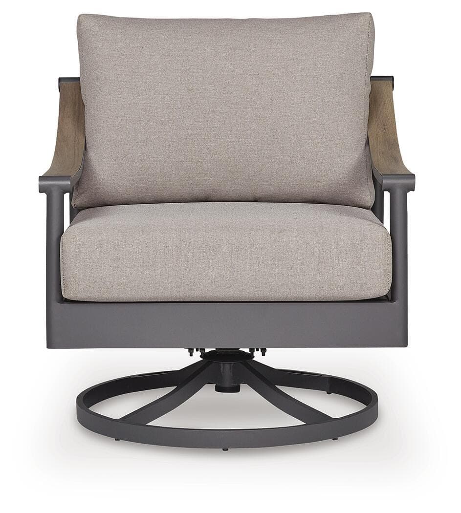 North Island Outdoor Swivel Lounge with Cushion — Gray — view 3