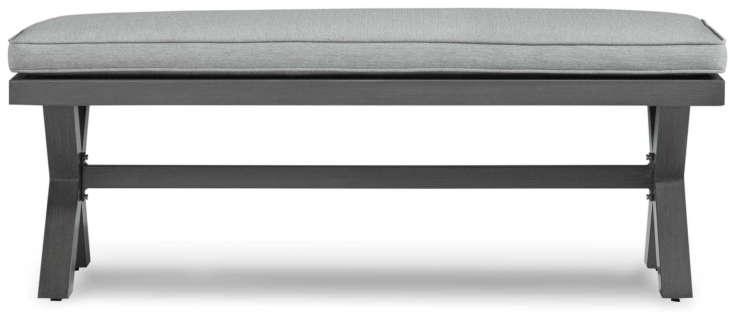 Elite Park Outdoor Bench with Cushion — Black/Gray — view 3