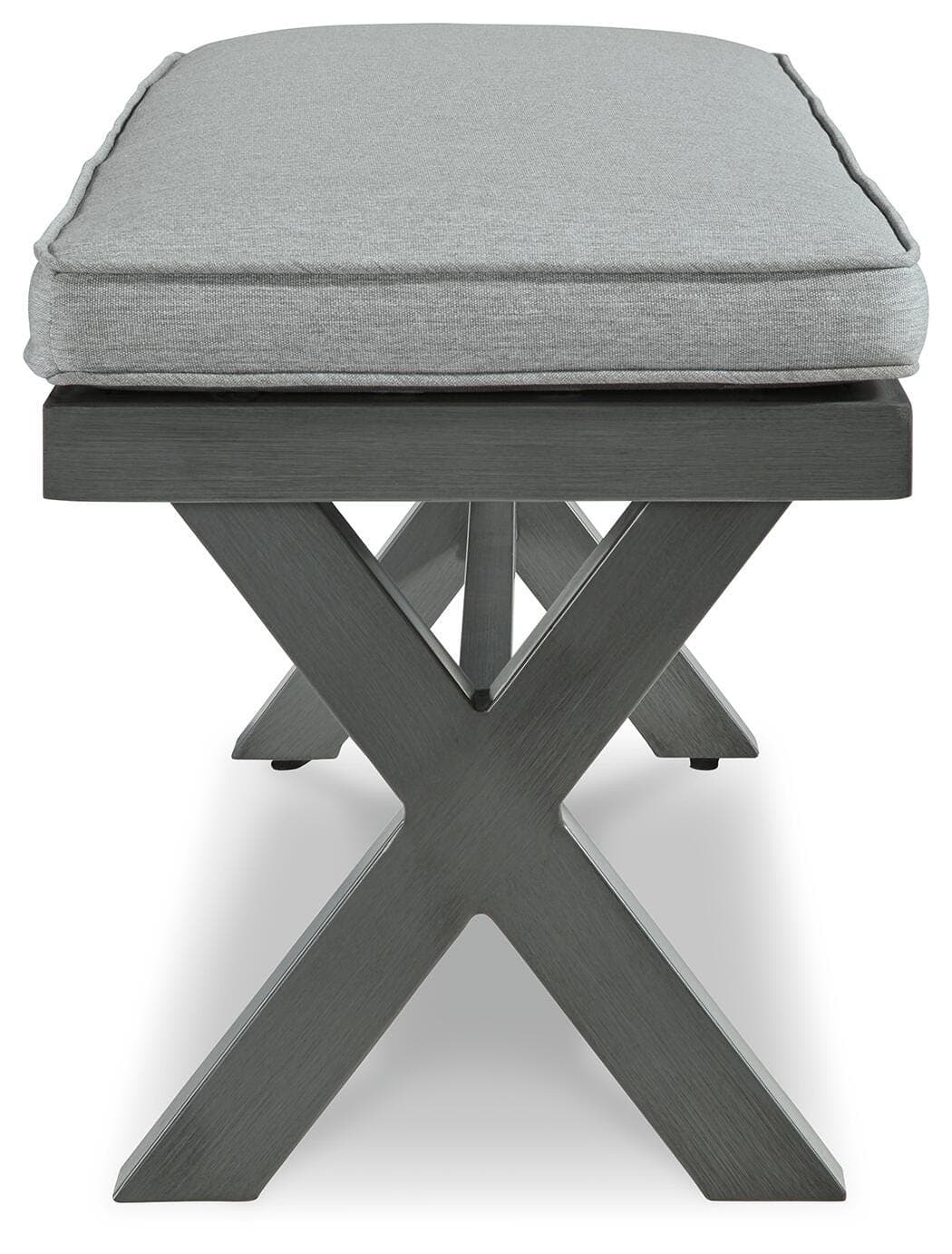 Elite Park Outdoor Bench with Cushion — Black/Gray — view 4