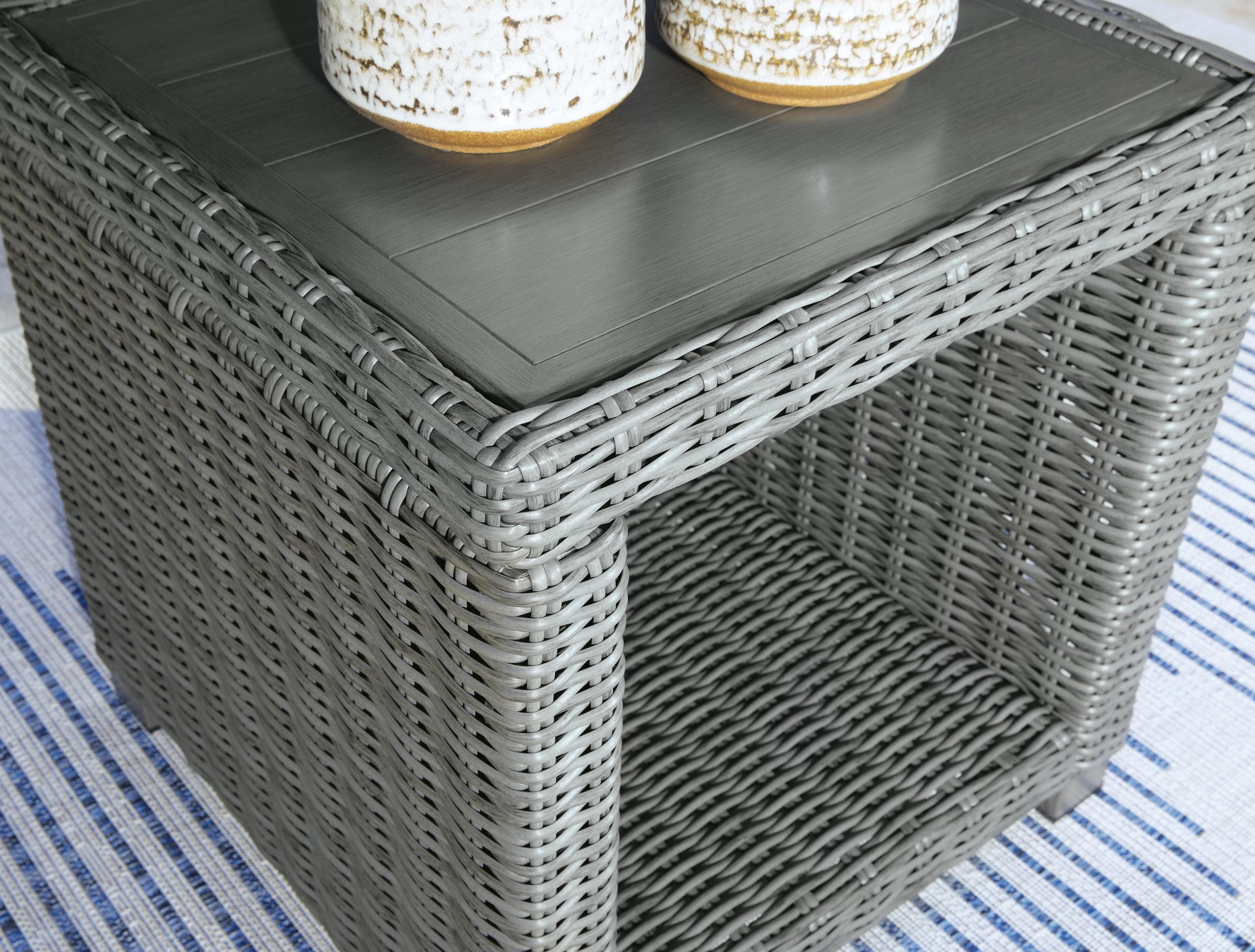 Elite Park Outdoor End Table — Black/Gray — view 6