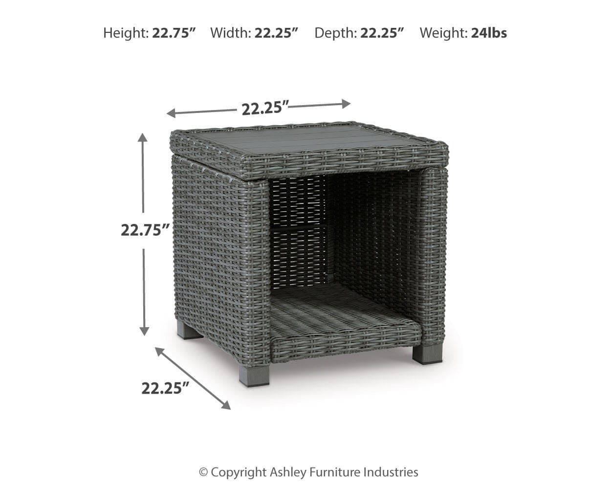 Elite Park Outdoor End Table — Black/Gray — view 7
