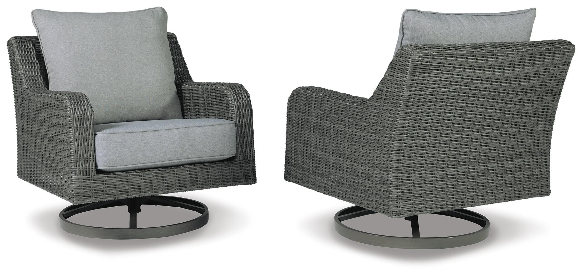 Elite Park Outdoor Swivel Lounge with Cushion — Black/Gray — view 3