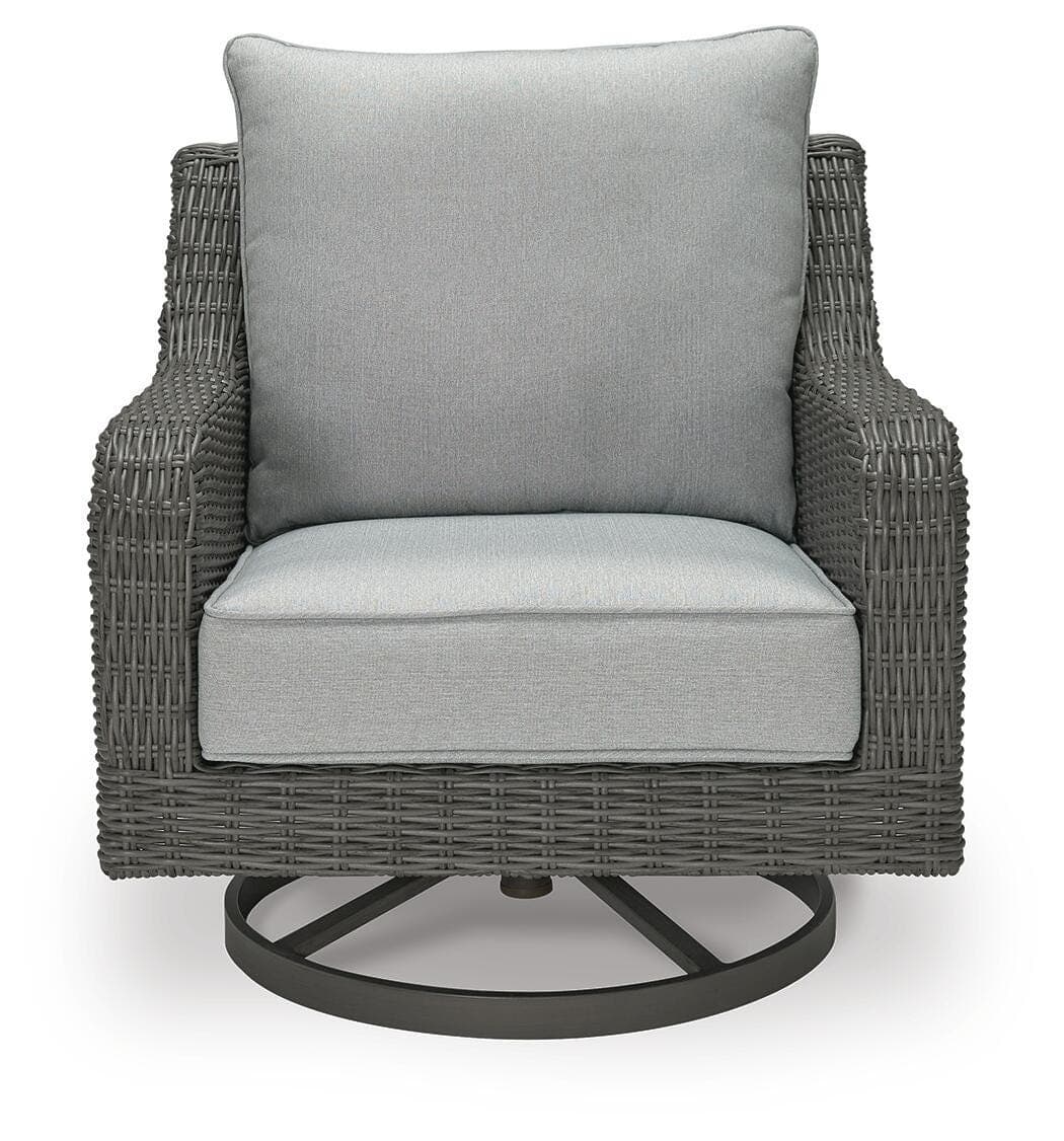 Elite Park Outdoor Swivel Lounge with Cushion — Black/Gray — view 4