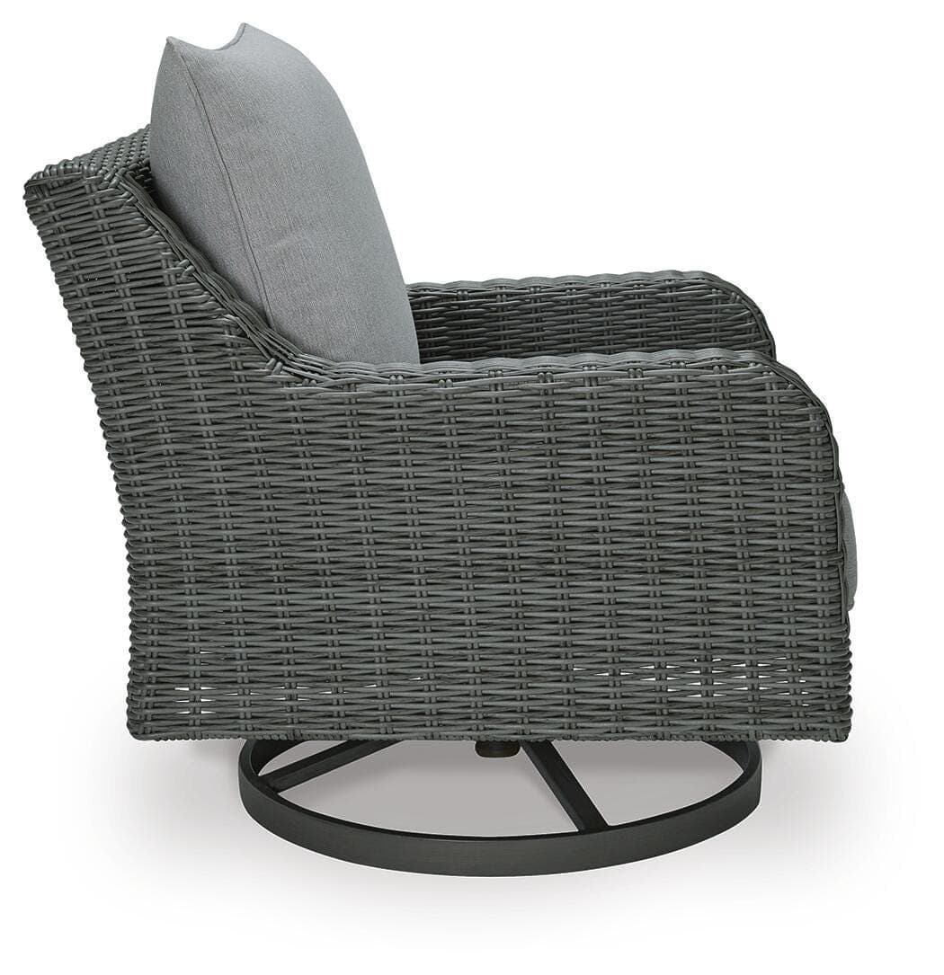Elite Park Outdoor Swivel Lounge with Cushion — Black/Gray — view 5