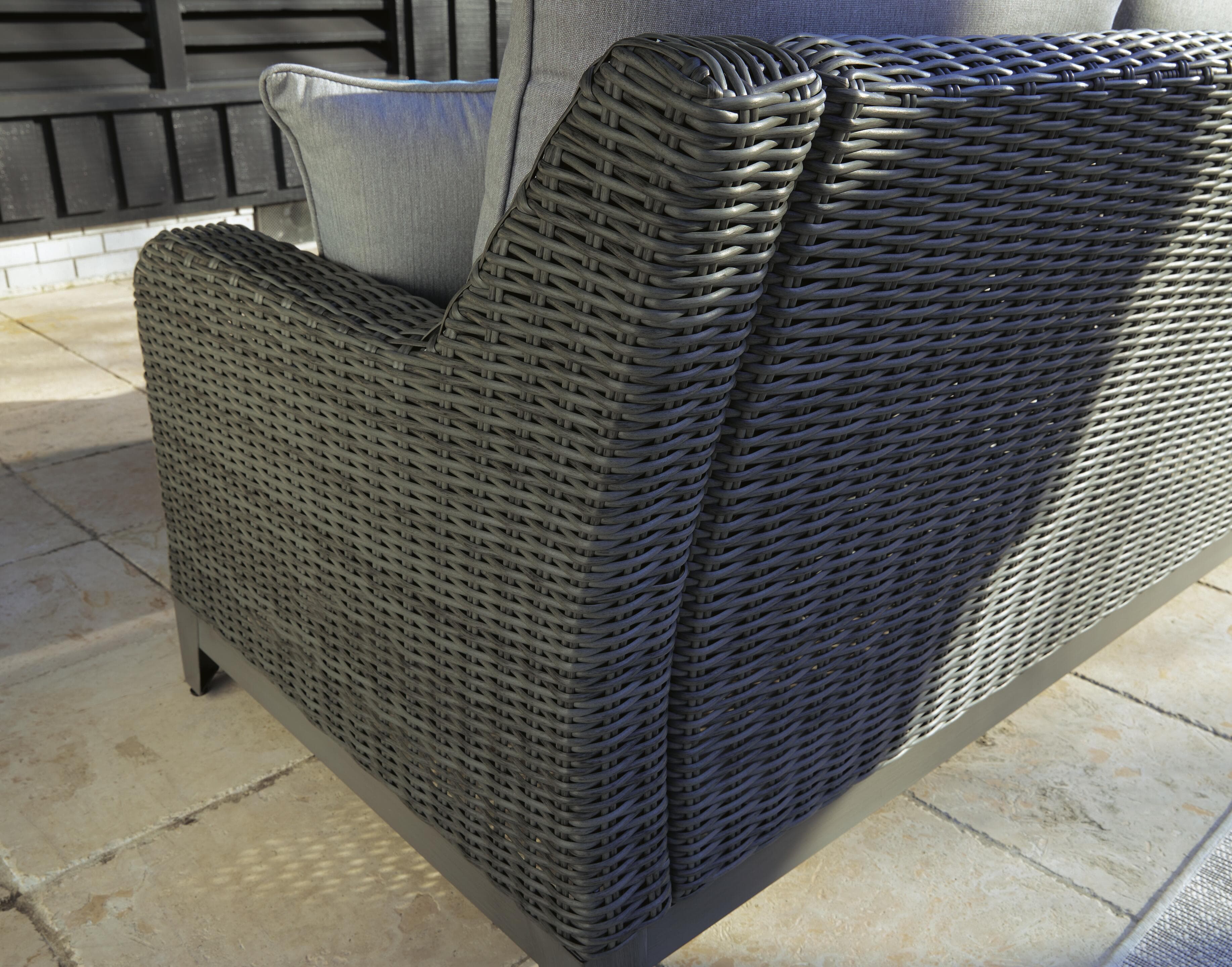 Elite Park Outdoor Loveseat with Cushion — Black/Gray — view 6