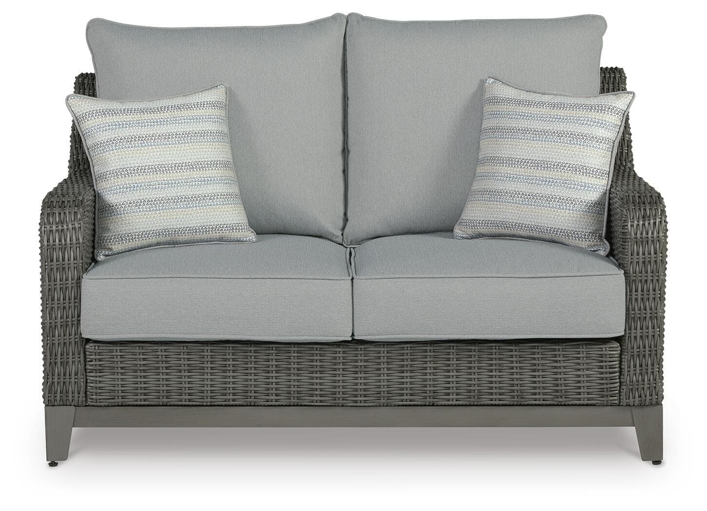 Elite Park Outdoor Loveseat with Cushion — Black/Gray — view 3