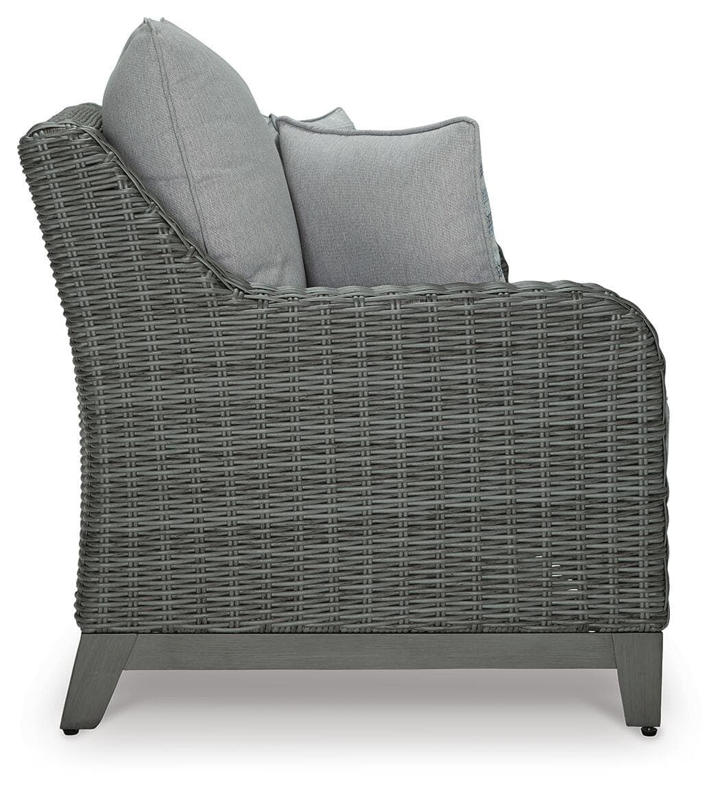 Elite Park Outdoor Loveseat with Cushion — Black/Gray — view 4