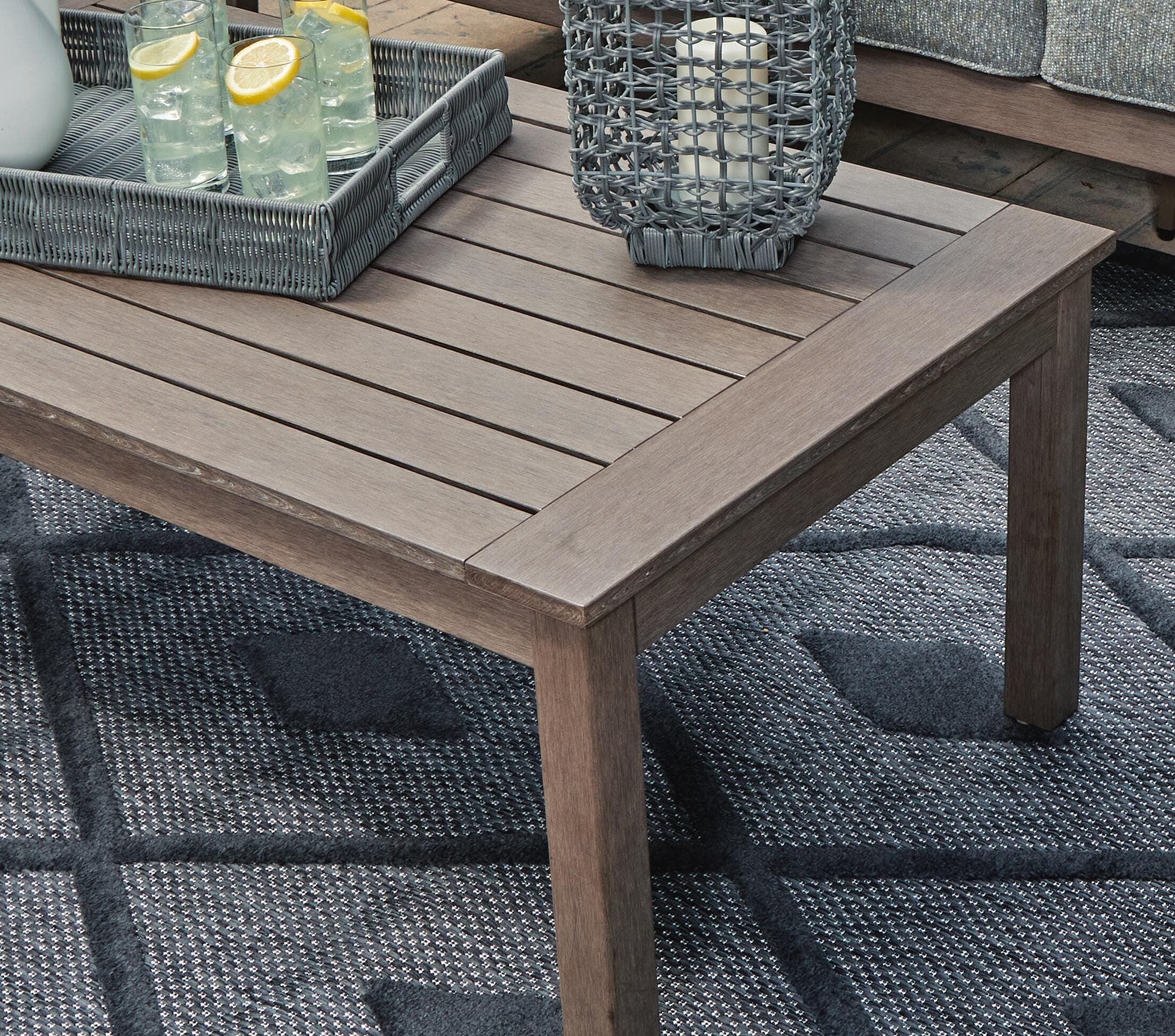 Hillside Barn Outdoor Coffee Table — Brown/Beige — view 6