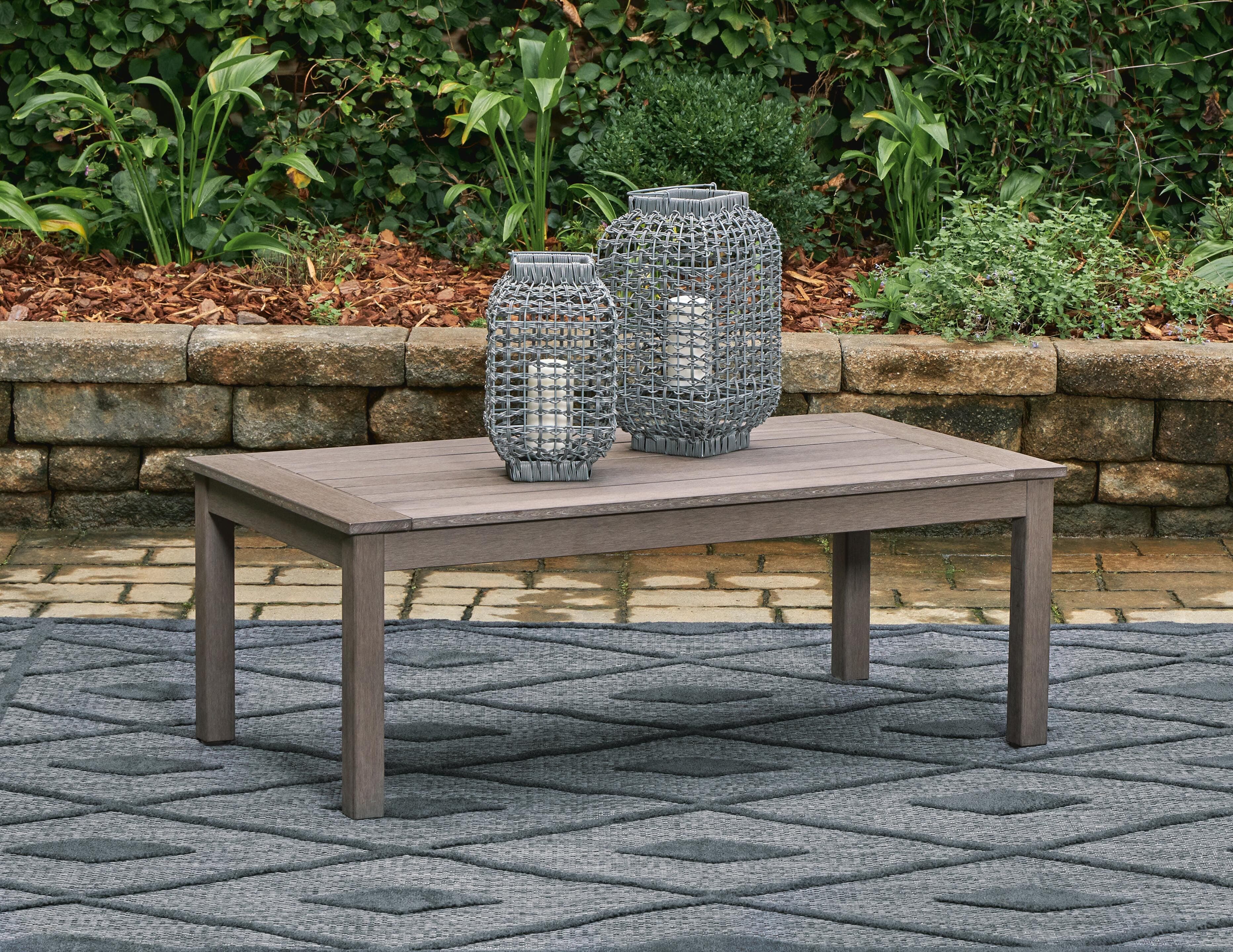 Hillside Barn Outdoor Coffee Table — Brown/Beige — view 2