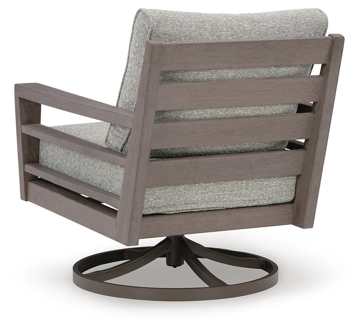Hillside Barn Outdoor Swivel Lounge with Cushion — Black/Gray & Brown/Beige — view 5