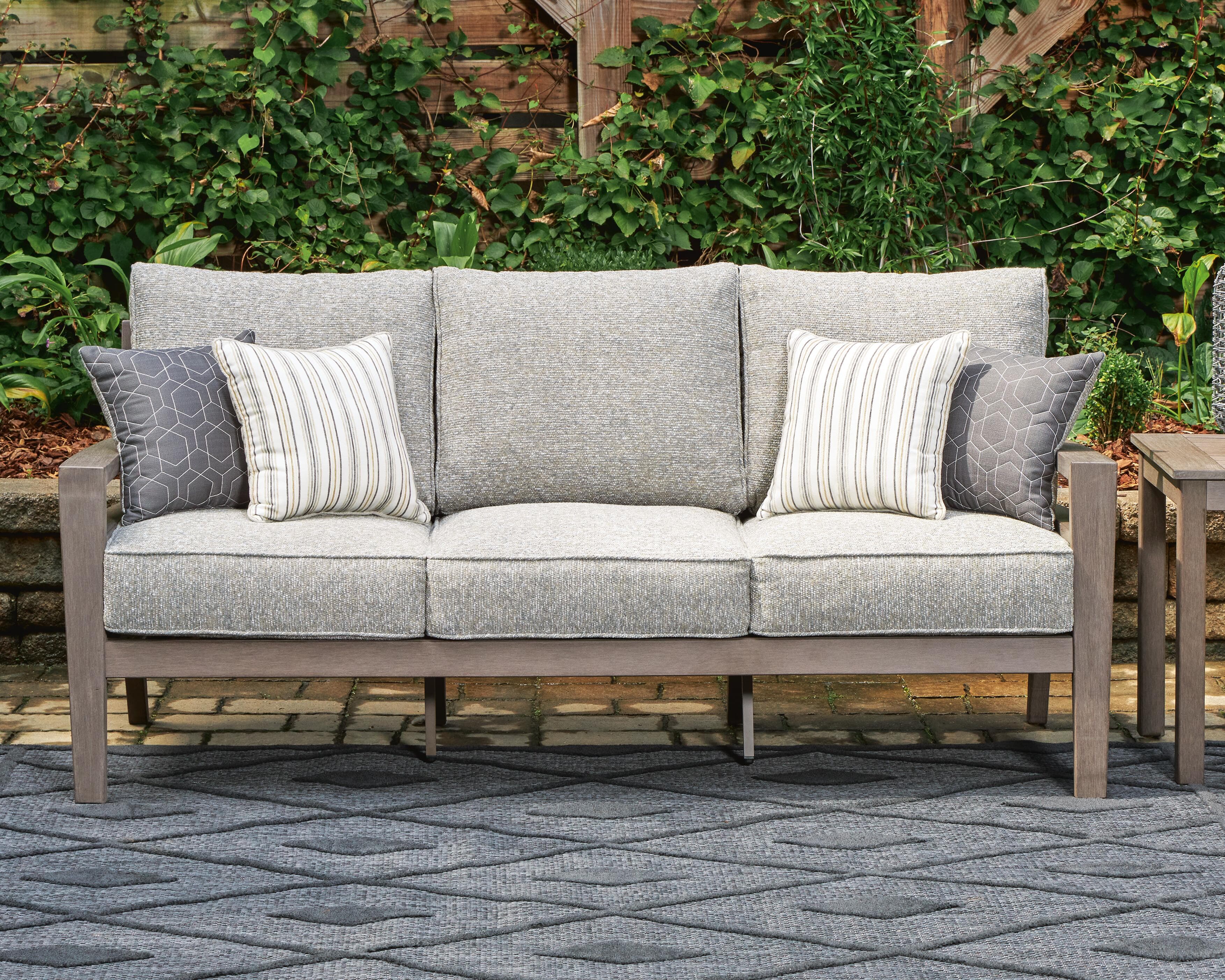 Hillside Barn Outdoor Sofa with Cushion — Black/Gray & Brown/Beige — view 2