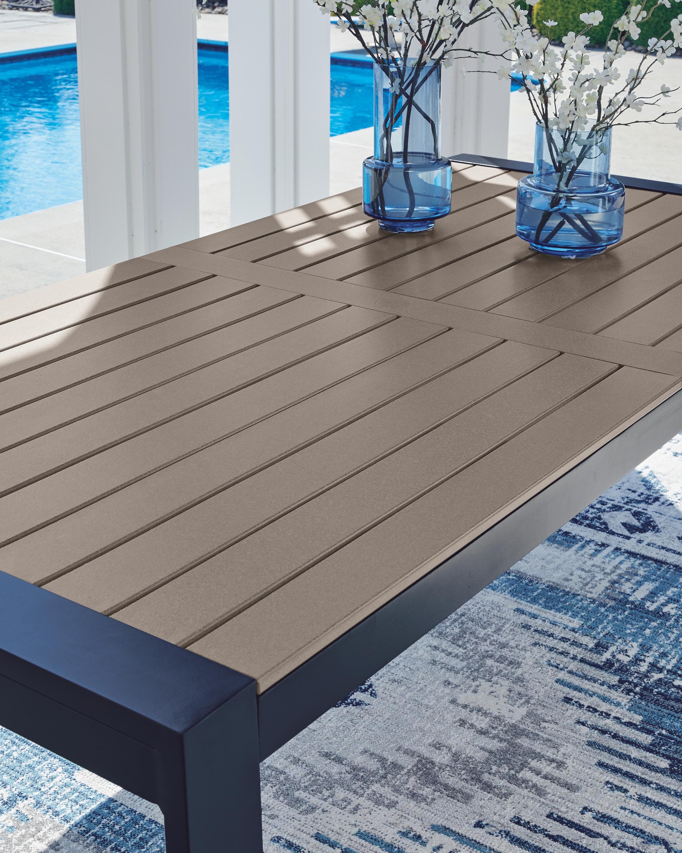 Mabry Shores Outdoor Dining Table — Navy Blue/Driftwood — view 5
