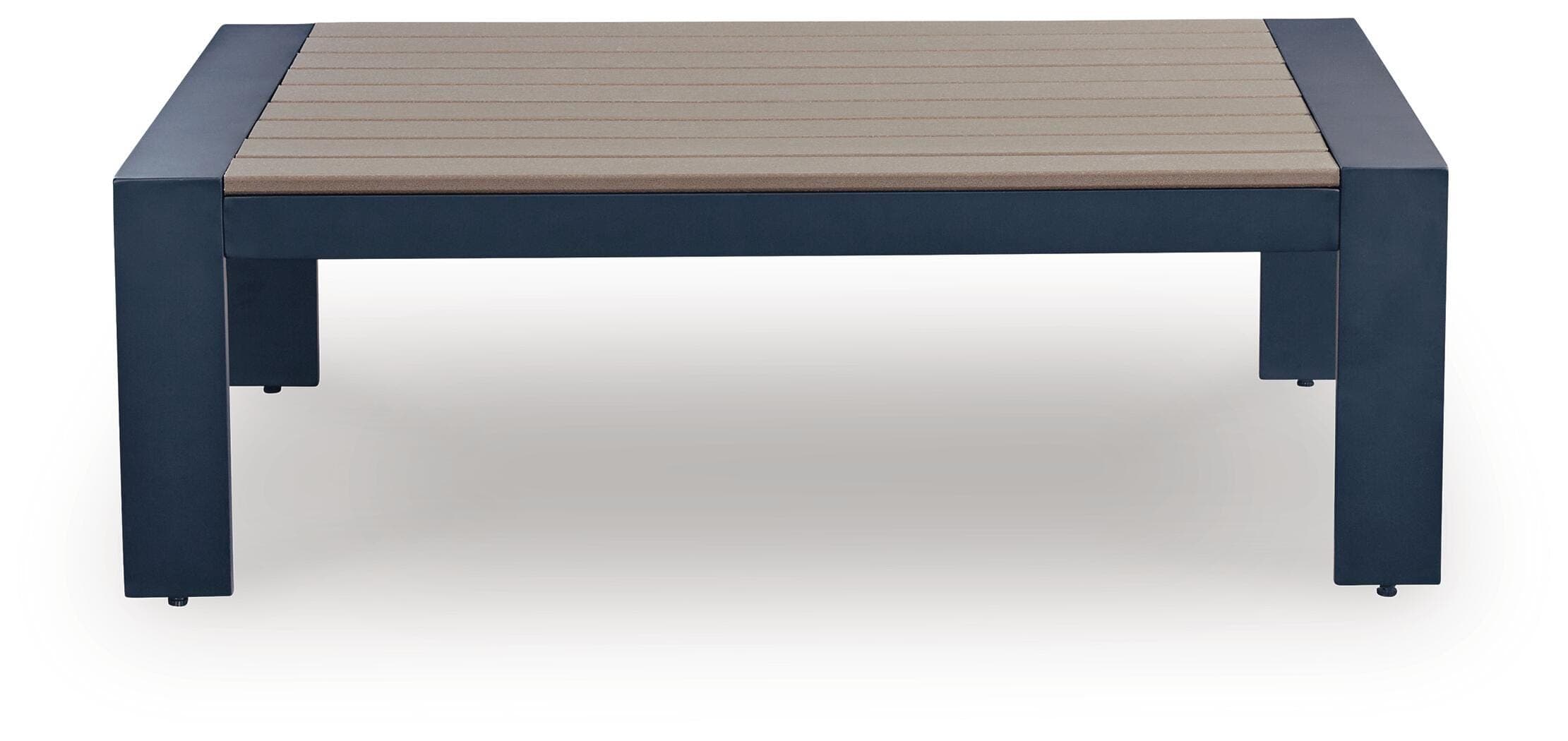 Mabry Shores Outdoor Coffee Table — Navy Blue/Driftwood — view 3