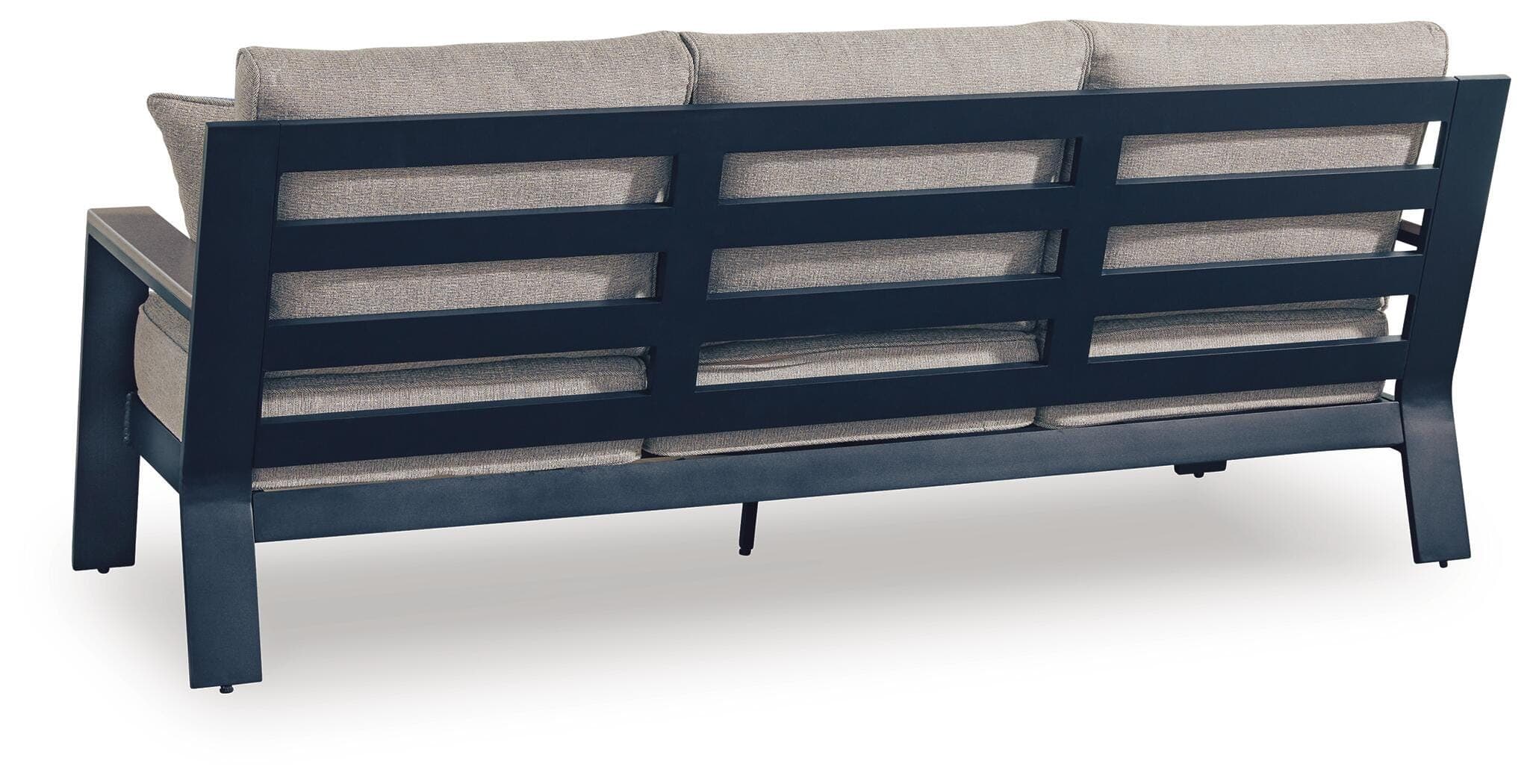 Mabry Shores Outdoor Sofa with Cushion — Navy Blue/Driftwood — view 4