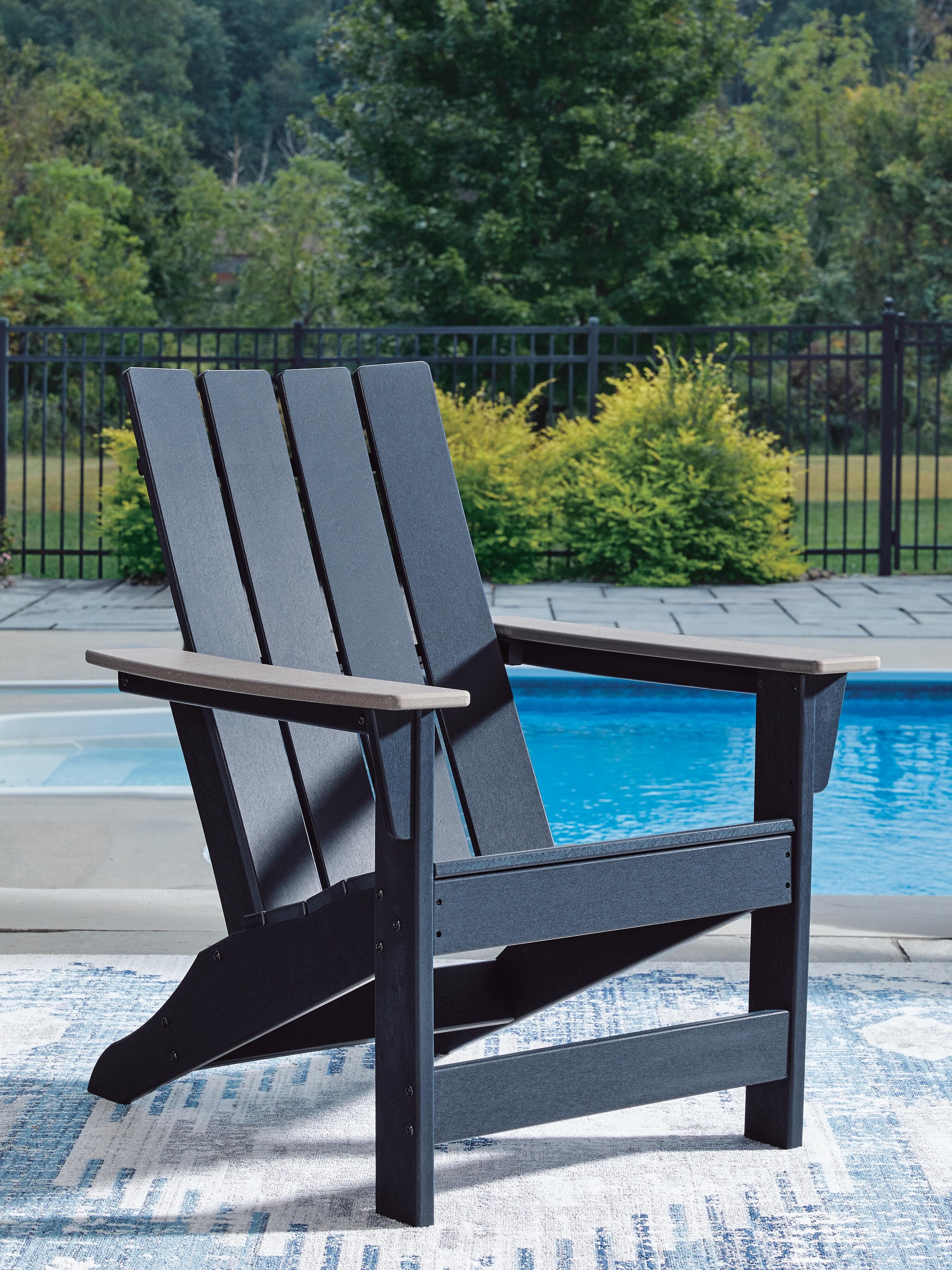 Mabry Shores Adirondack Chair — Navy Blue/Driftwood — view 2