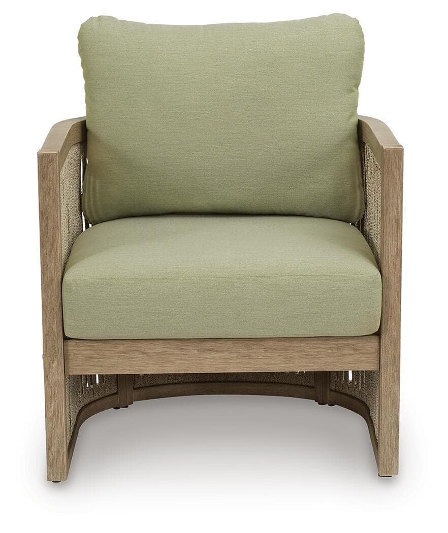 Vision Lane Outdoor Lounge Chair (Set of 2) — Brown/Beige & Green — view 3