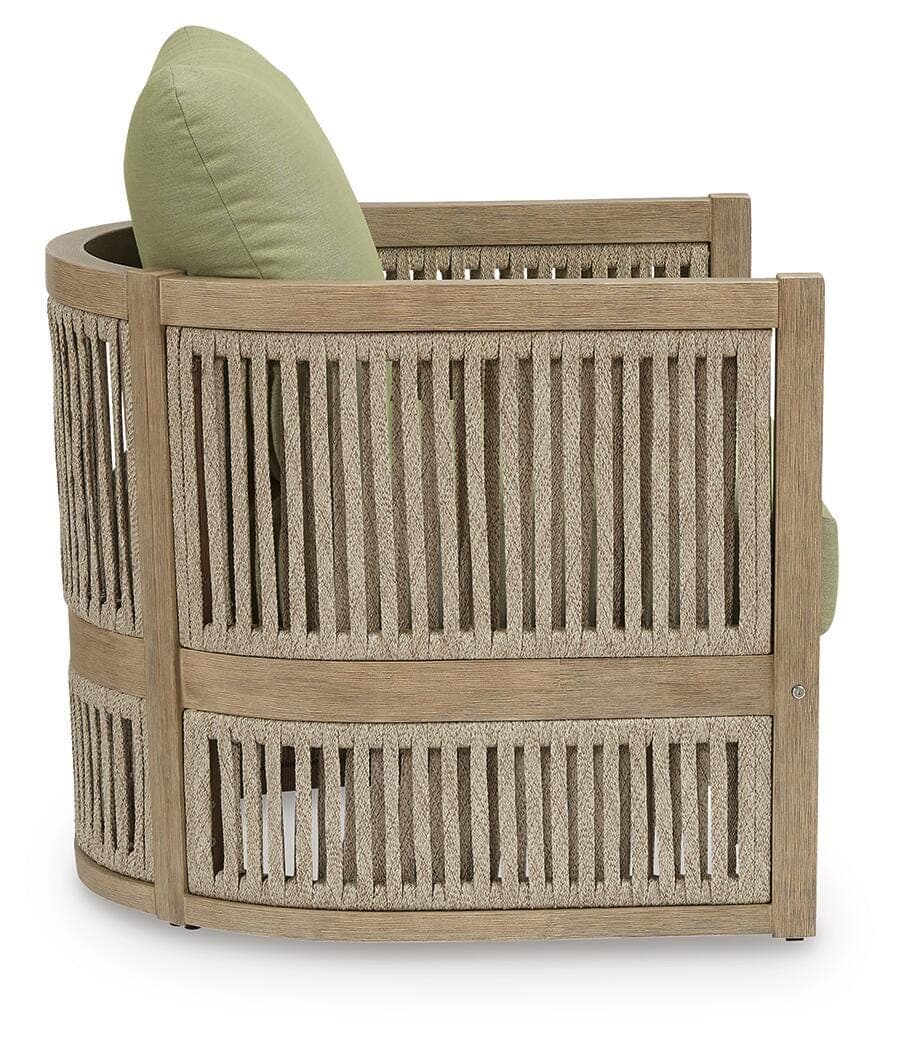Vision Lane Outdoor Lounge Chair (Set of 2) — Brown/Beige & Green — view 4