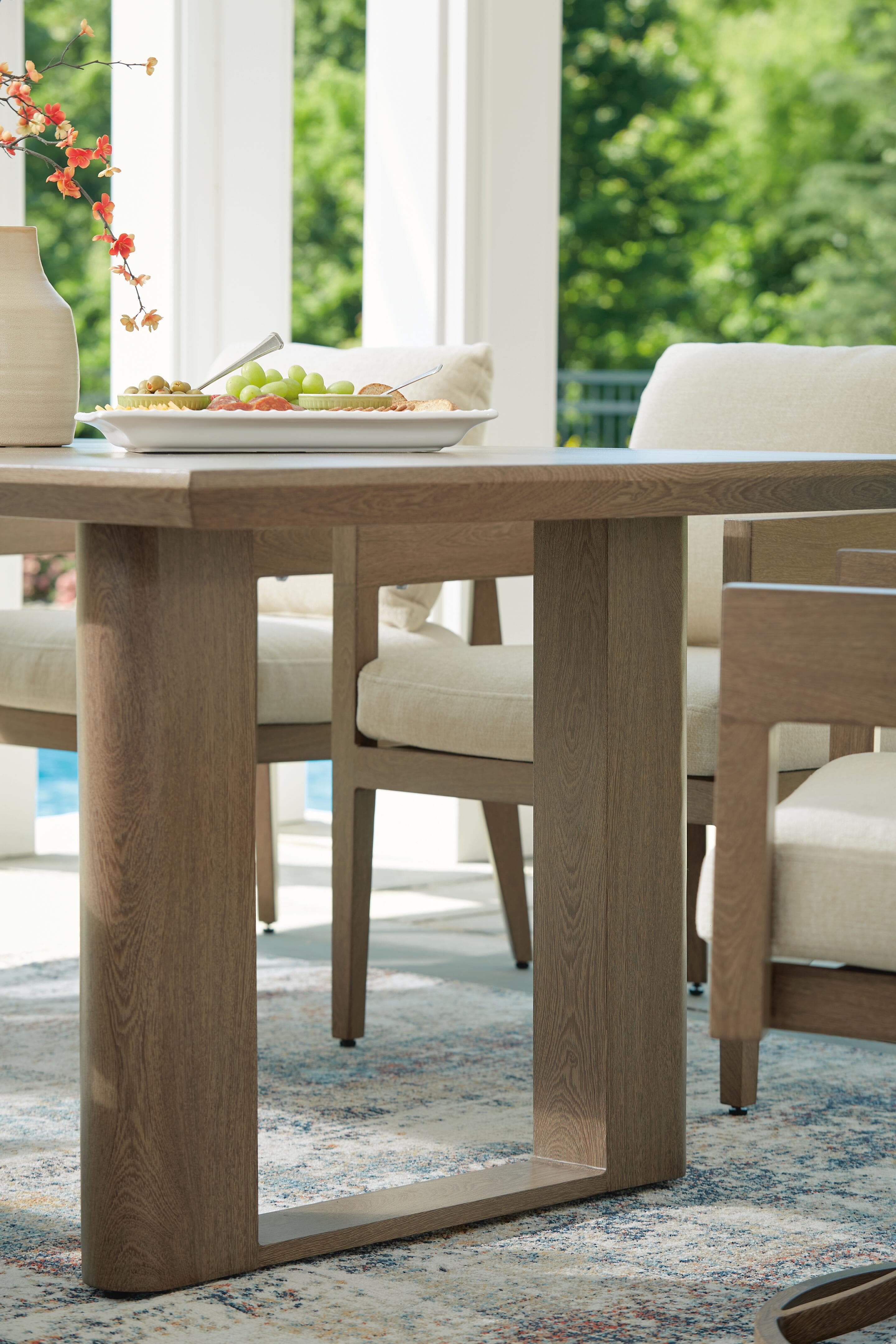 Serene Bay Outdoor Dining Table — Brown/Beige — view 6