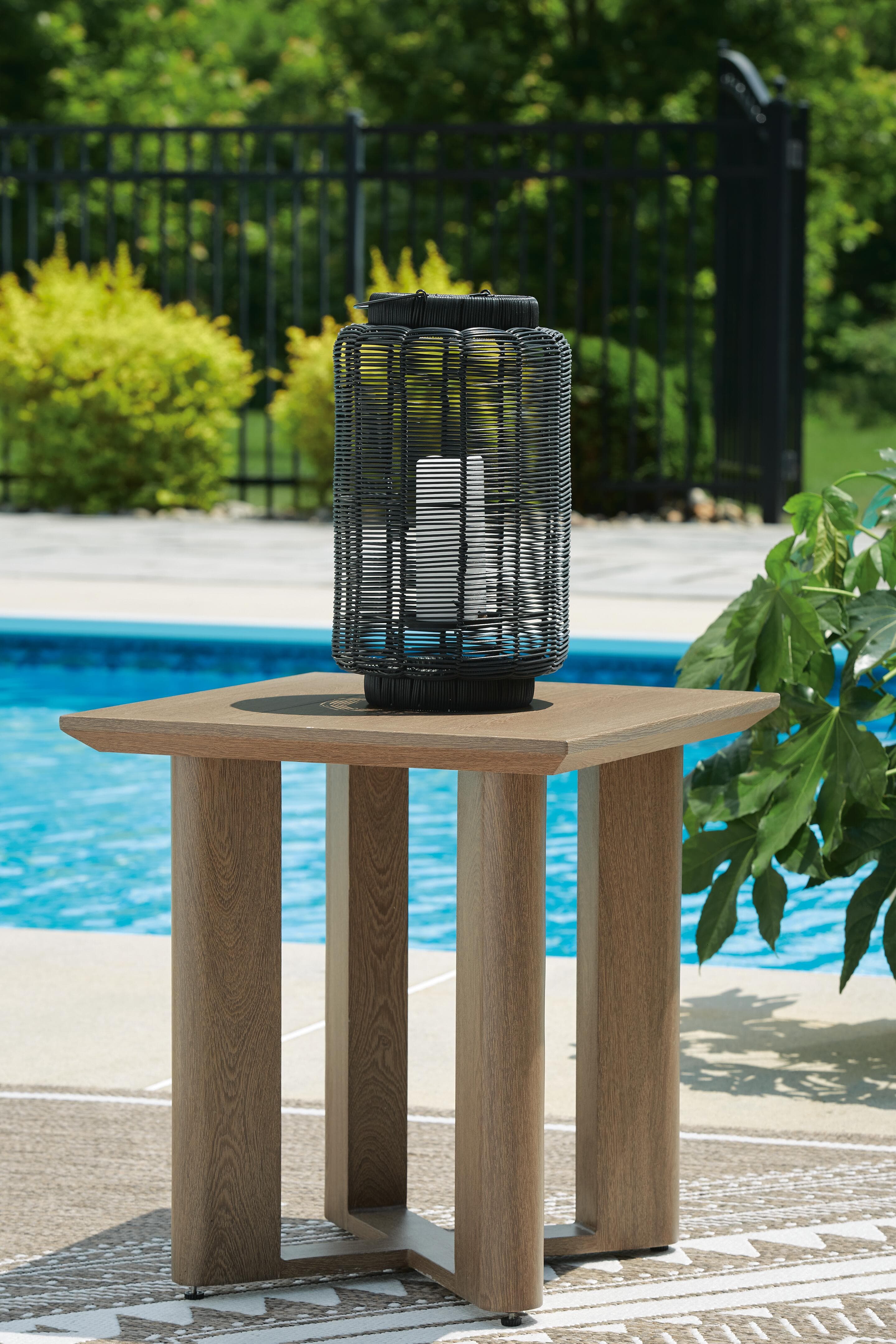 Serene Bay Outdoor End Table — Brown/Beige — view 2